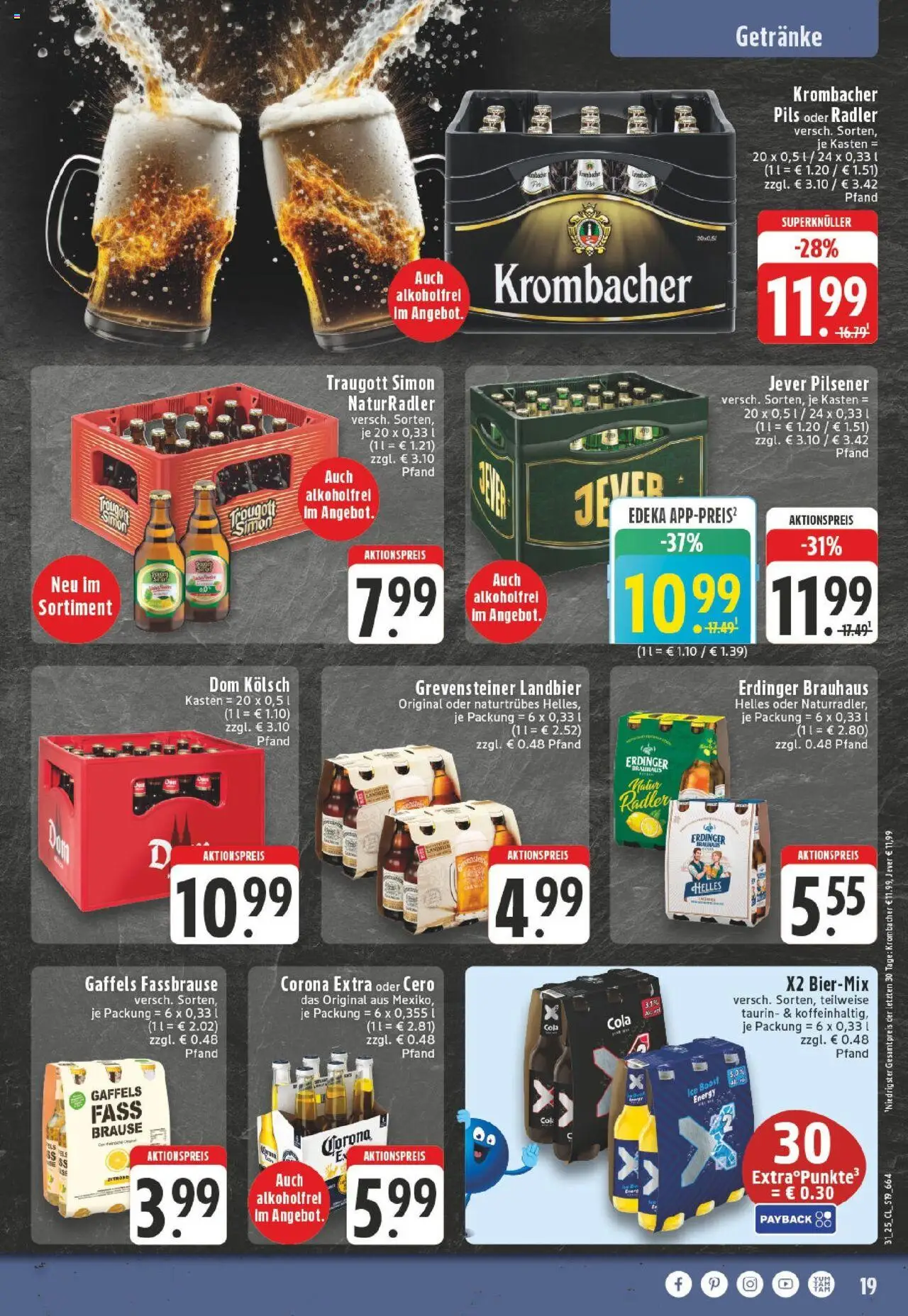 Edeka prospekt Hennef - Uckerath	 - gültig ab dem 27.07.2025 | Seite: 19 | Produkte: Energy, Pils, Krombacher alkoholfrei, Radler