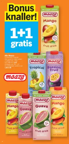Maaza Mango, Fruit drink with a touch of dairy. - Voorbeeld van een folder van Albert Heijn, geldig van 13.10.2025 | Pagina: 20 | Producten: Fruit, Mango