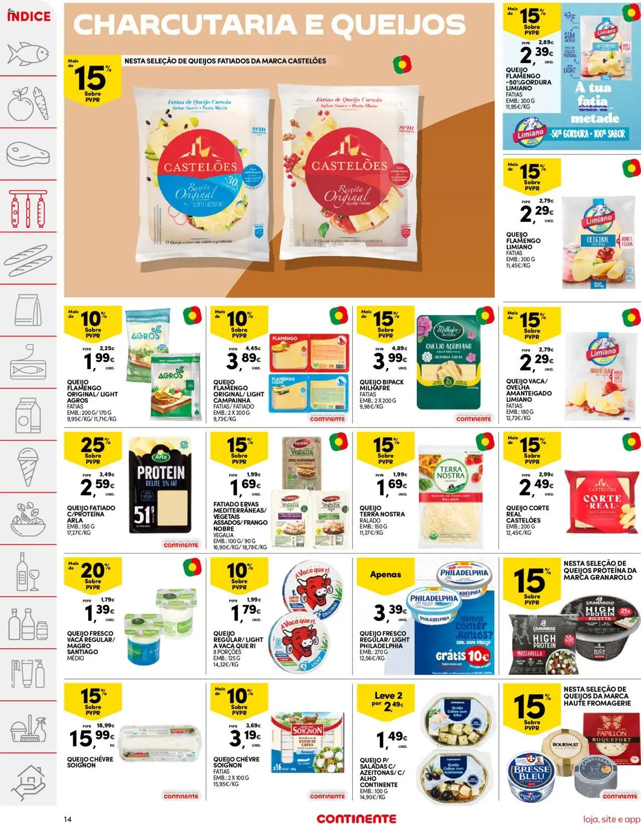 Continente folheto │ válido de 03.06.2025 | Página: 14 | Produtos: Frango, Campainha, Cálcio, Saladas