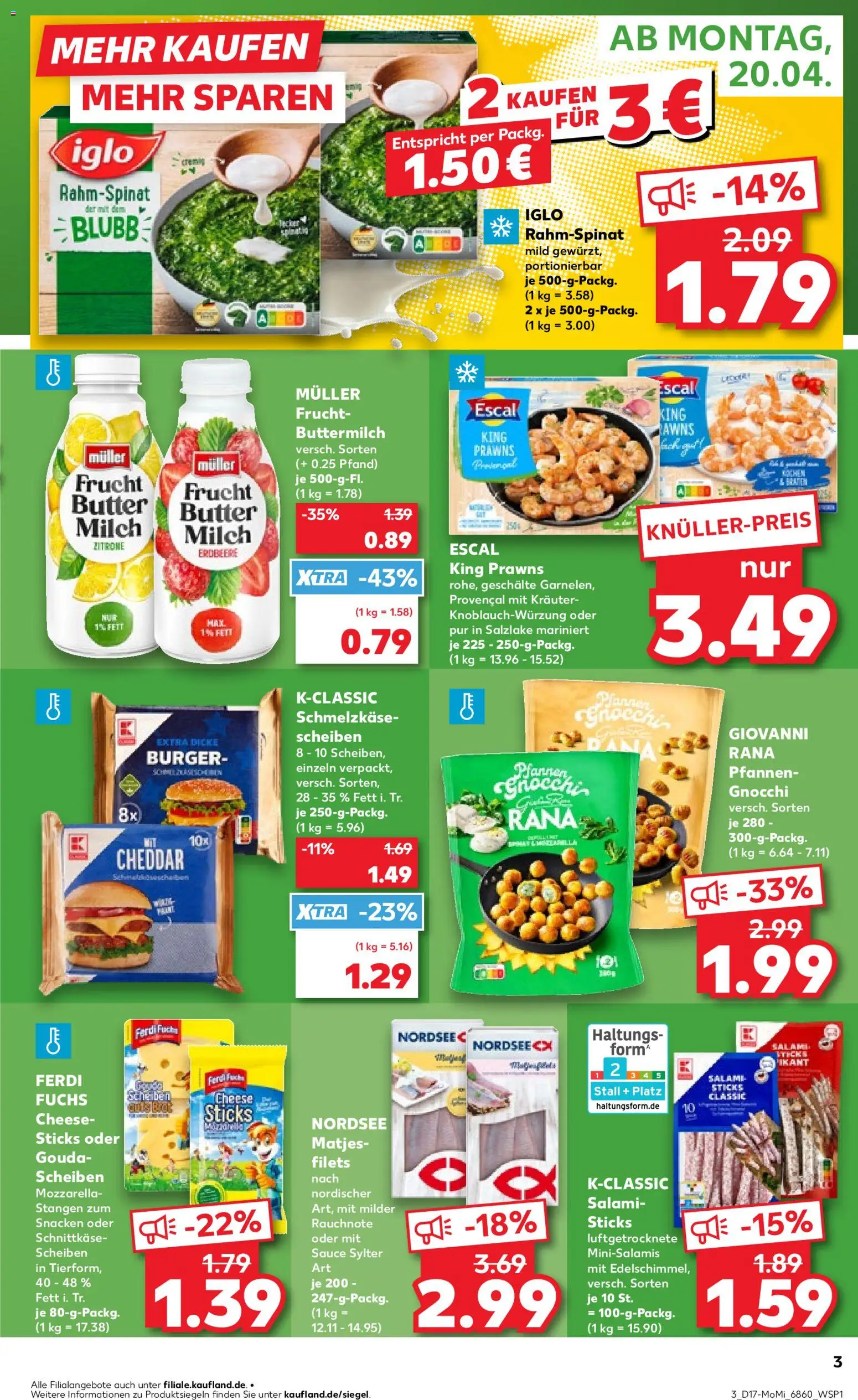 Kaufland Prospekt Bremen	 – gültig ab 20.04.2026 | Seite: 3 | Produkte: Buttermilch, Milch, Butter, Burger