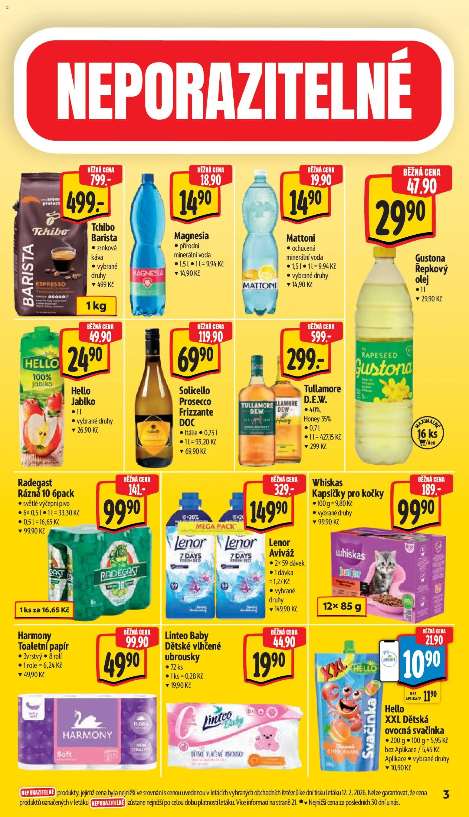Albert leták - Supermarket od 18.02.2026 | Strana: 7 | Produkty: Pivo, Toaletní papír, Ubrousky, Tchibo barista