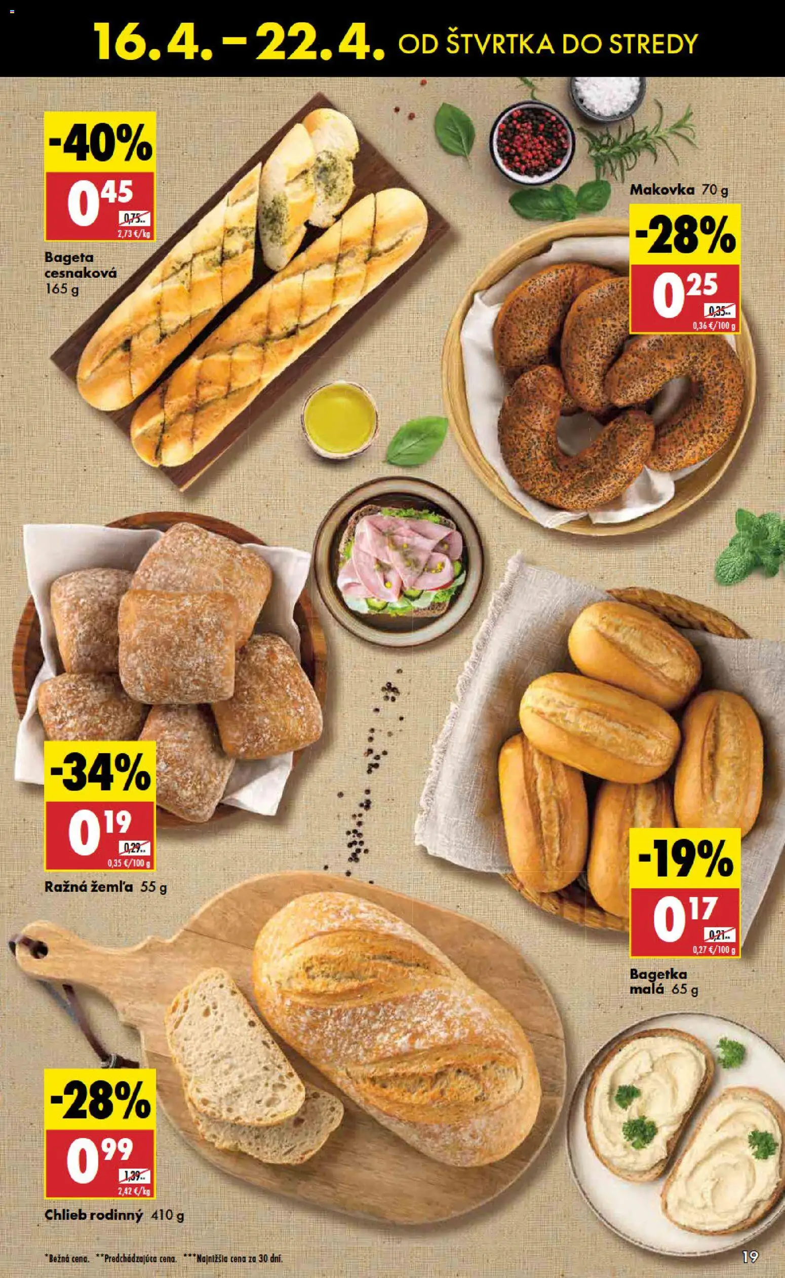Nové Biedronka akcie – leták je platný od 16.04.2026 | Strana: 19 | Produkty: Chlieb, Makovka