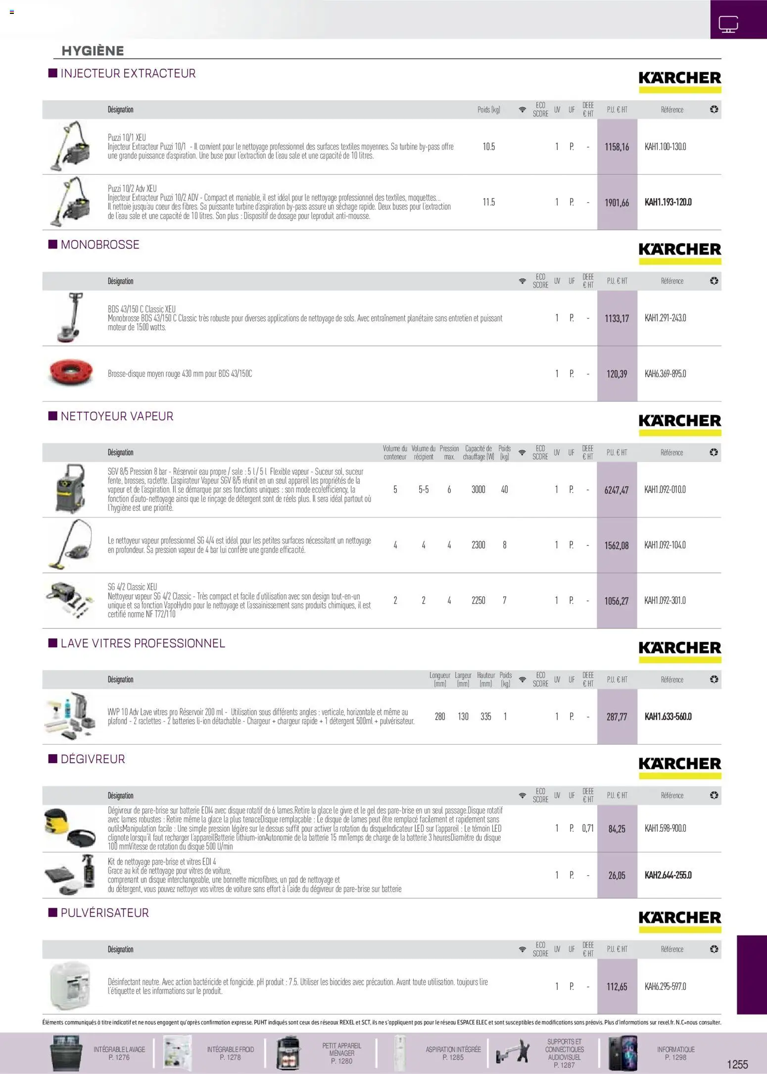 {H1} | Page: 14 | Produits: Poids, Nettoyeur vapeur, Injecteur extracteur, Batterie