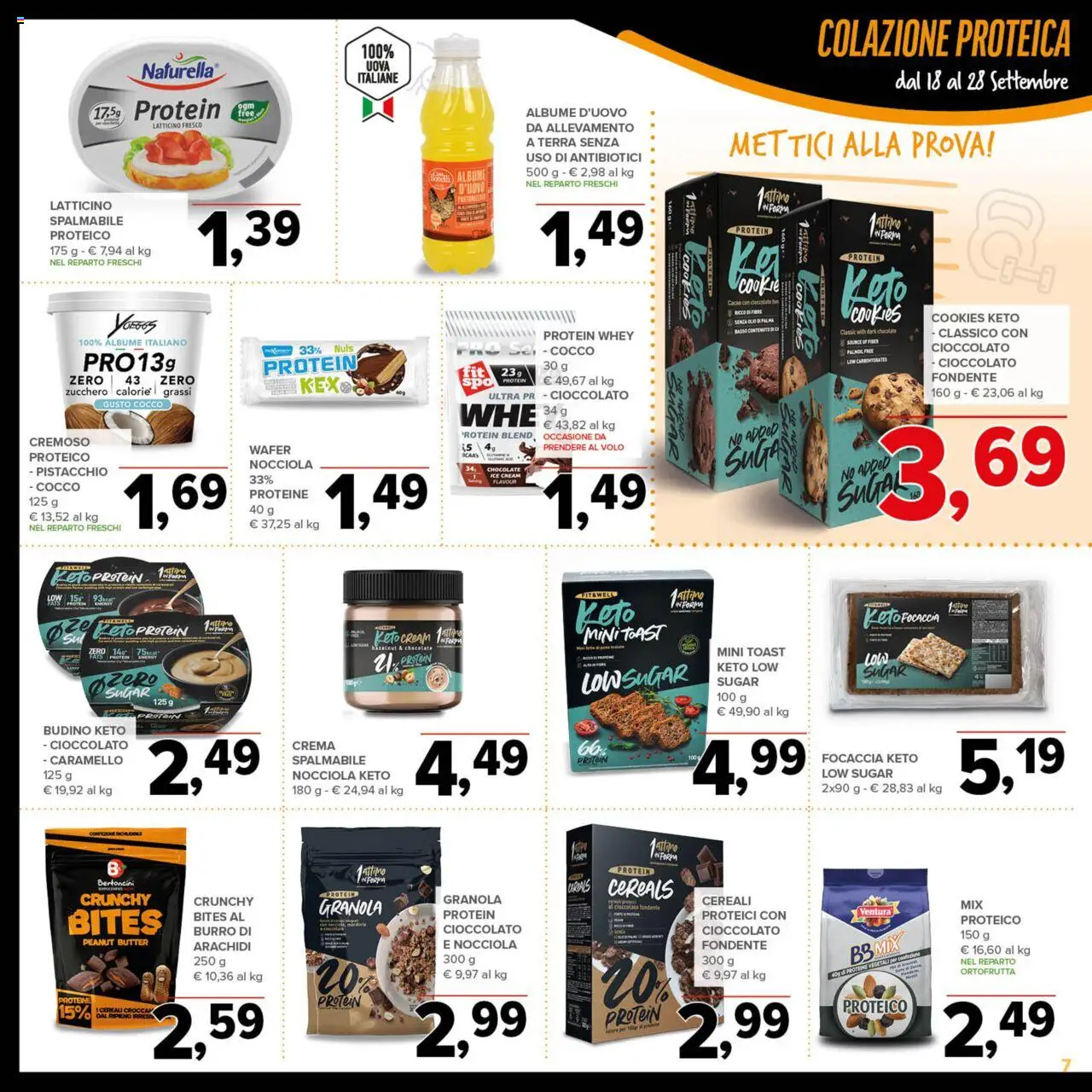 Volantino Todis del 18.09.2025 | Pagina: 7 | Prodotti: Uova, Focaccia, Zucchero, Arachidi