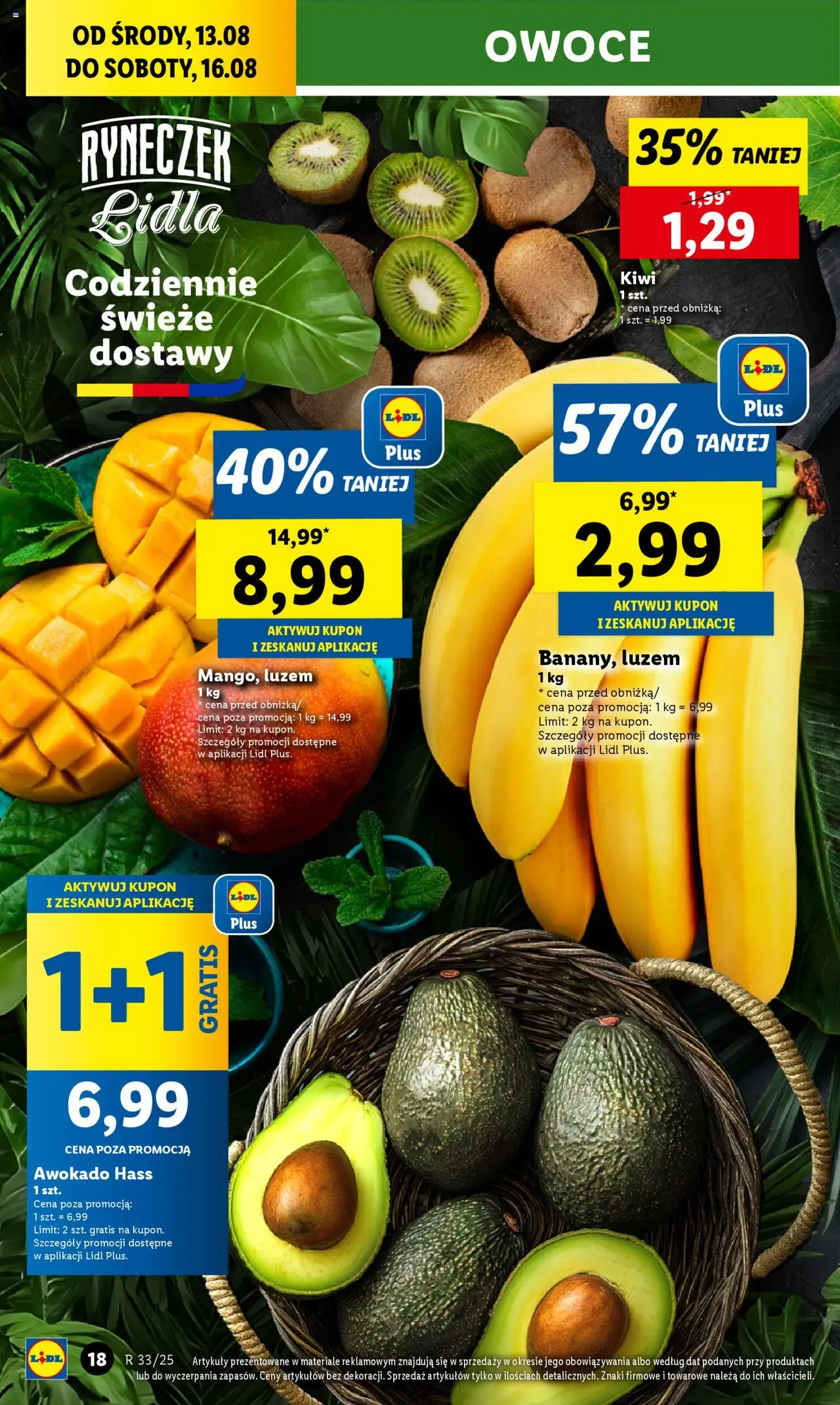 Lidl Gazetka od 13.08.2025 | Strona: 20 | Produkty: Kiwi, Awokado, Owoce