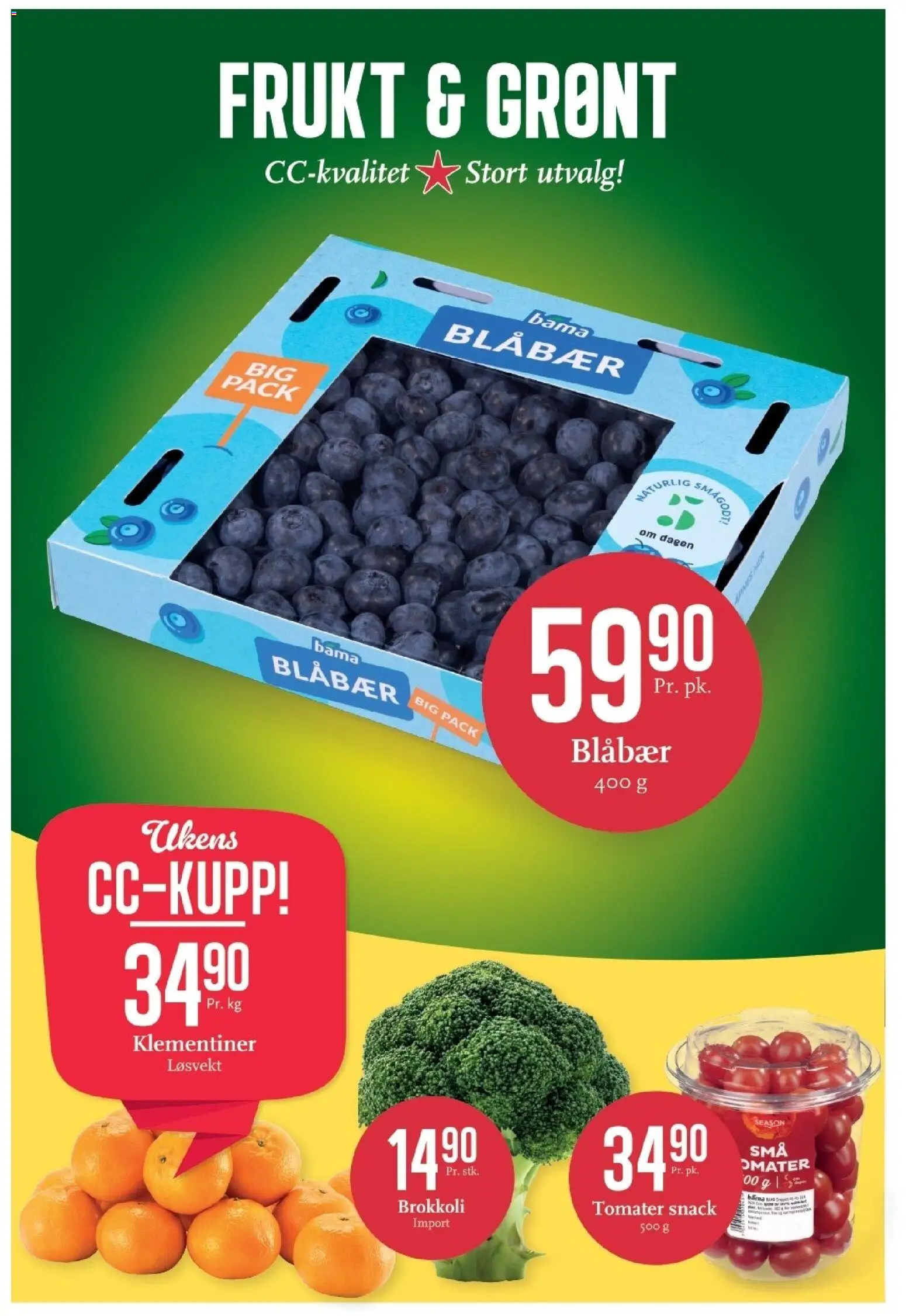 {H1} | Side: 4 | Produkter: Tomater, Blåbær, Brokkoli