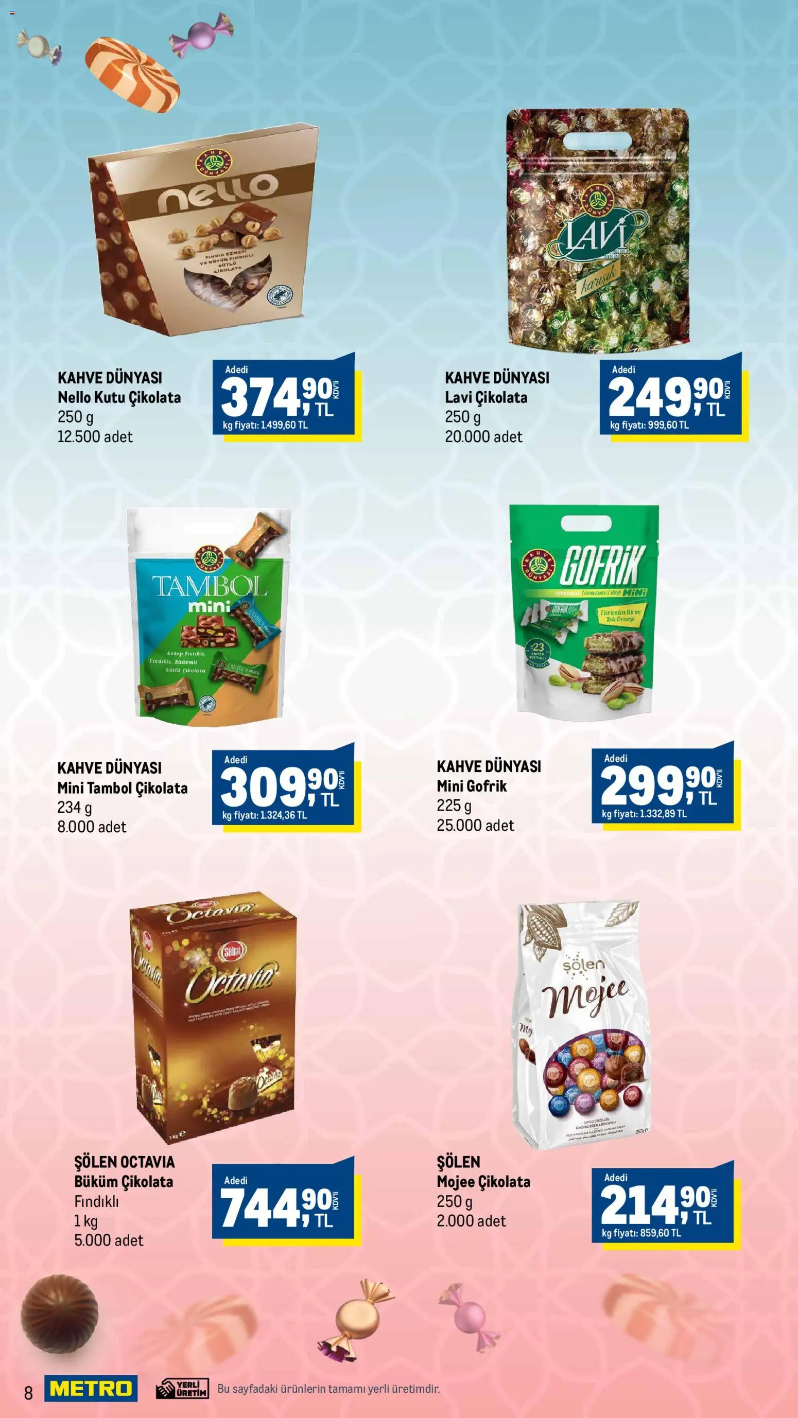 Metro - Bayrama Lezzet Katan İkramlar - 10.03.2026 tarihinden itibaren geçerlidir | Sayfa: 8 | Ürünler: Kutu, Kahve, Çikolata, Fındık