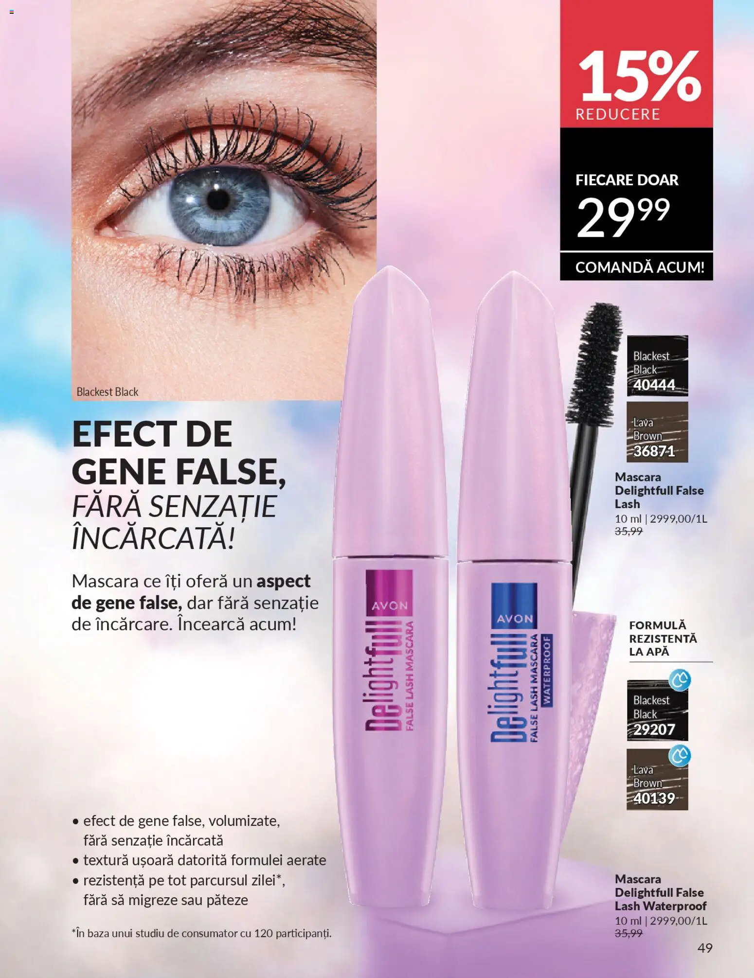 Noul catalog Avon – valabil de la 01.04.2026 | Pagină: 51 | Produse: Mascara, Apă