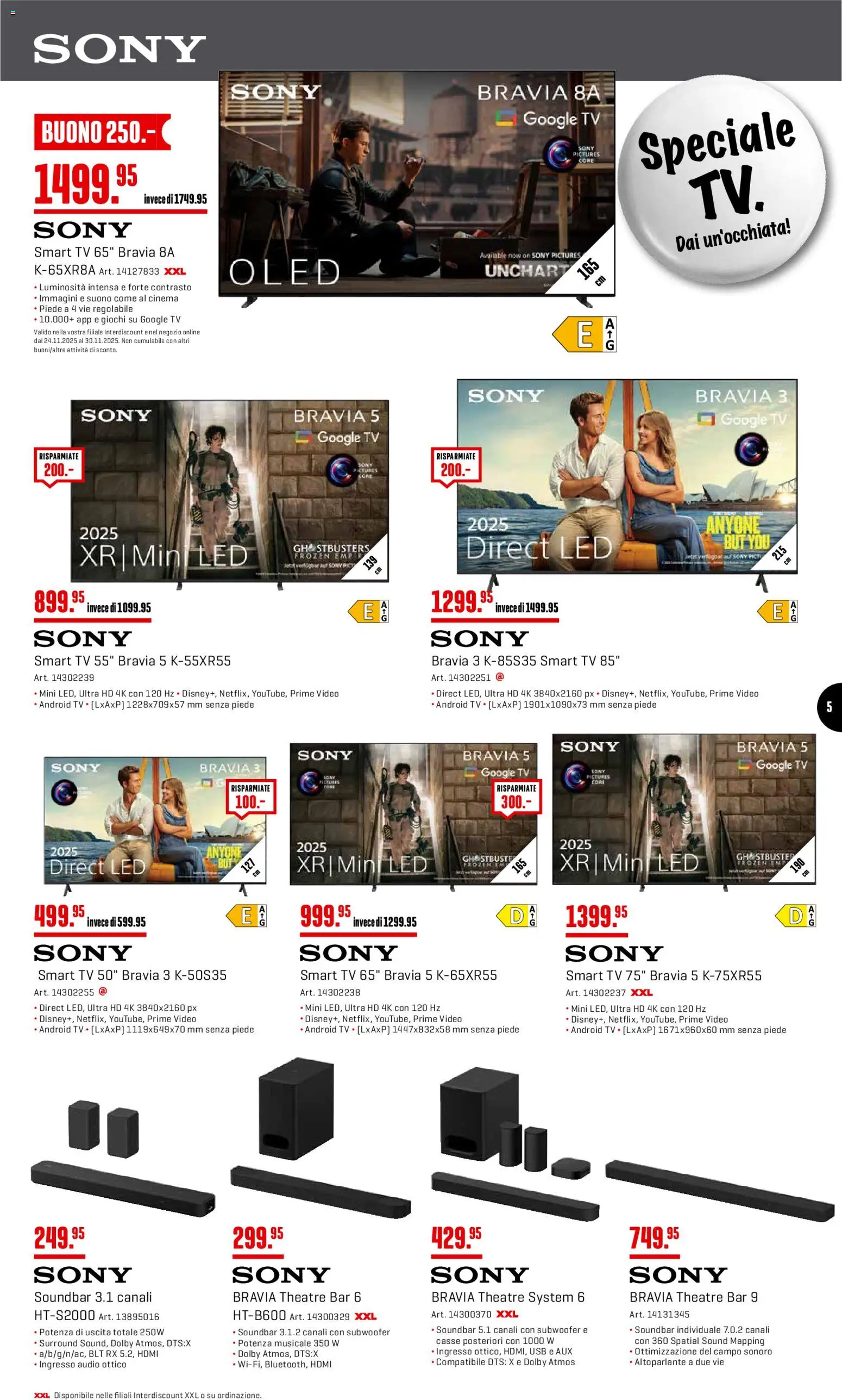 Interdiscount Aktionen IT – gültig ab 24.11.2025 | Seite: 5 | Produkte: Audio, Soundbar, TV, Video