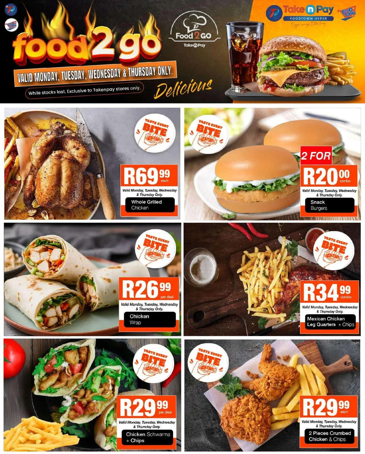 Take n Pay - Specials │ valid from 25.08.2025 | Page: 14 | Products: Chicken, Burgers, Chips