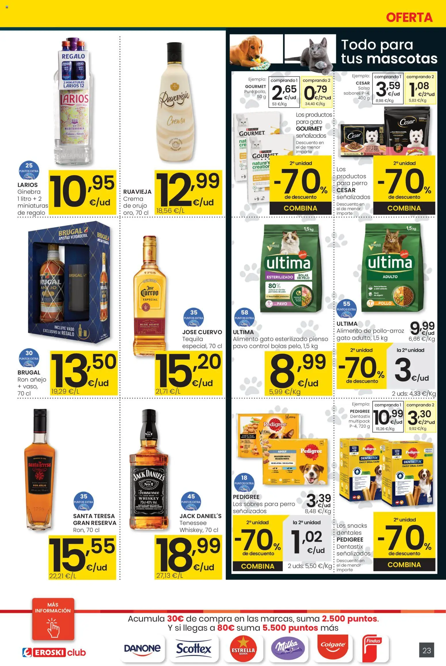 Eroski folleto │ válido desde el 13.11.2025 | Página: 23 | Productos: Gelatina, Ron, Ginebra, Crema