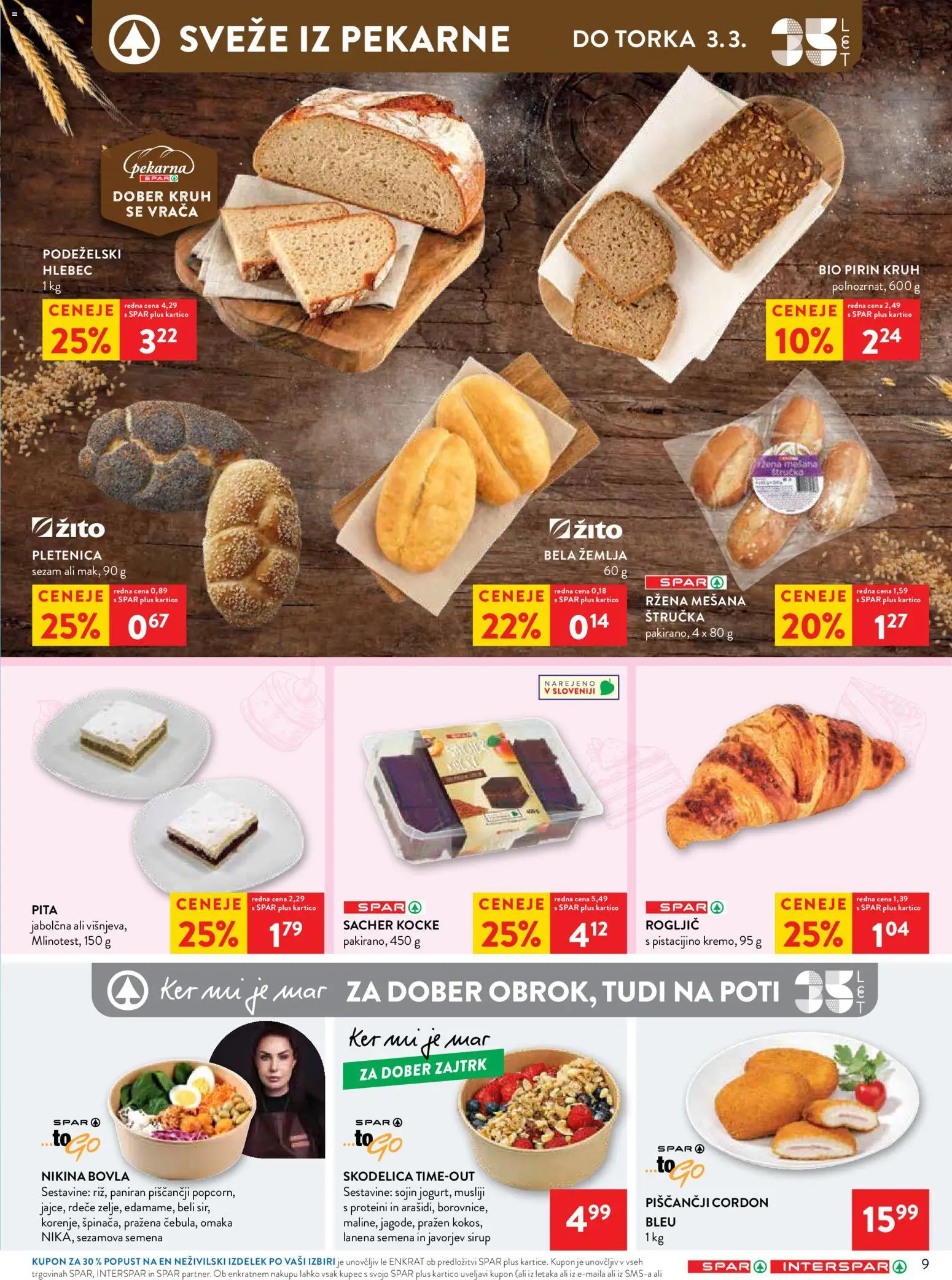 Novi Spar katalog ponudbe – veljaven od 25.02.2026 | Stran: 10 | Izdelki: Sirup, Pita, Hlebec, Kruh