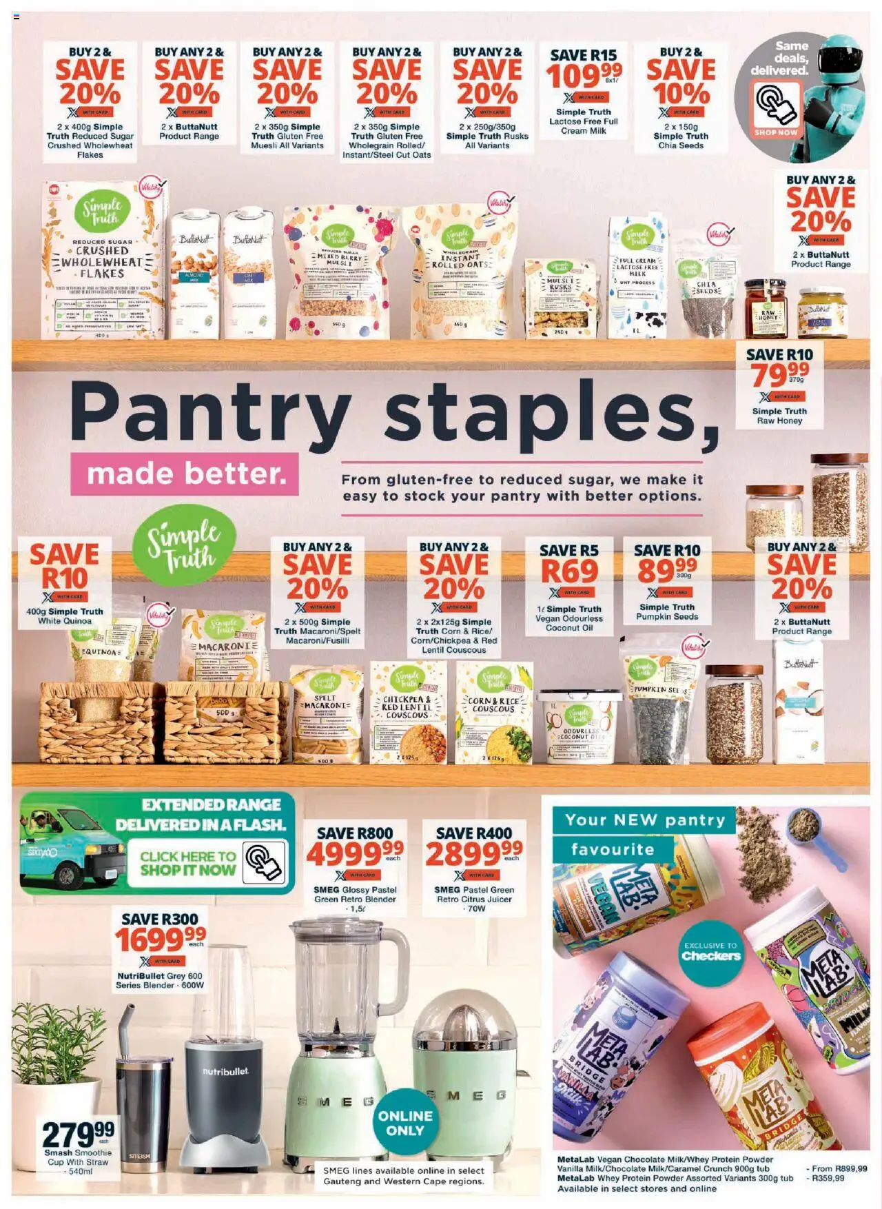 New Checkers catalogue – valid from 20.10.2025 | Page: 4 | Products: Juicer, Milk, Oats, Powder