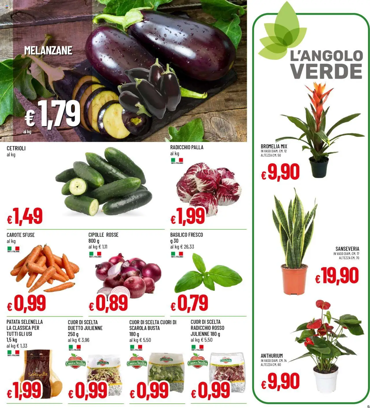 Volantino Famila del 18.08.2025 | Pagina: 5 | Prodotti: Cetrioli, Carote, The, Vaso