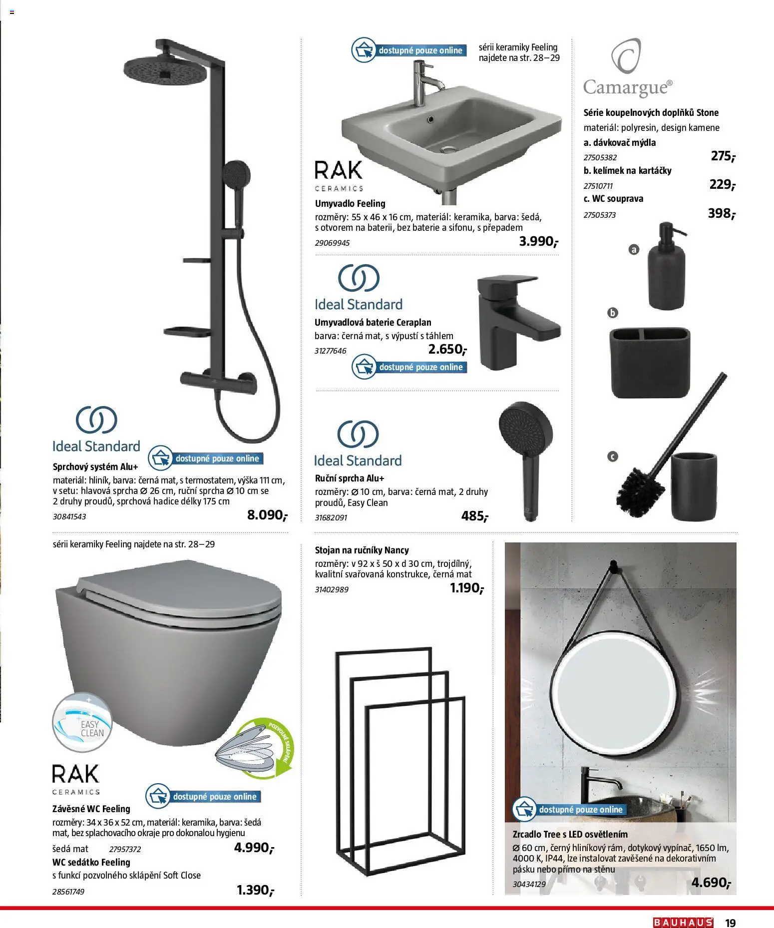 Bauhaus katalog Sanita od 03.11.2025 | Strana: 19 | Produkty: Sprchová hadice, Umyvadlo, Baterie, Zrcadlo