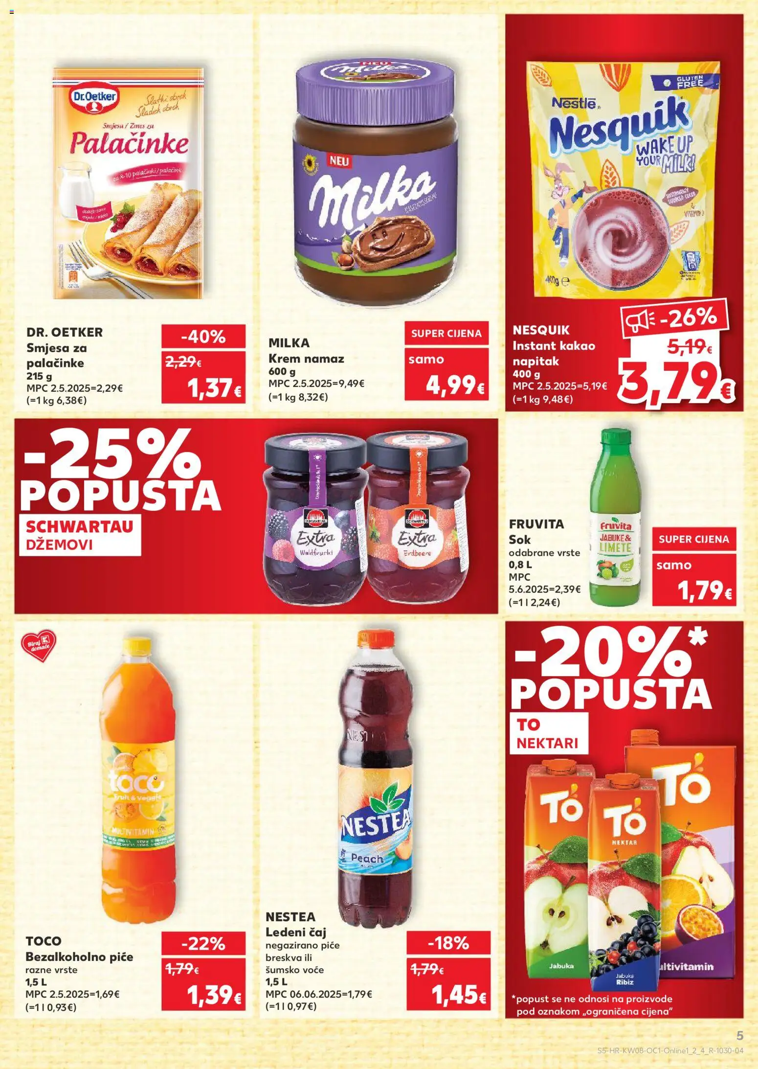 Kaufland katalog | vrijedi od 18.02.2026 | Stranica: 5 | Proizvodi: Čaj, Voće, Breskva, Kakao