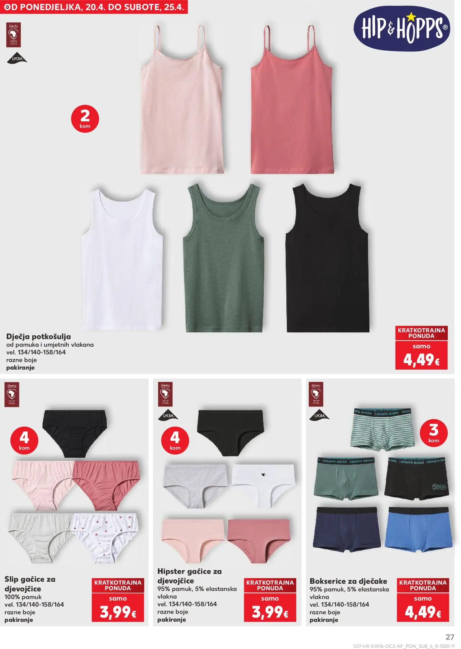 Kaufland katalog | vrijedi od 15.04.2026 | Stranica: 27 | Proizvodi: Gaćice, Bokserice