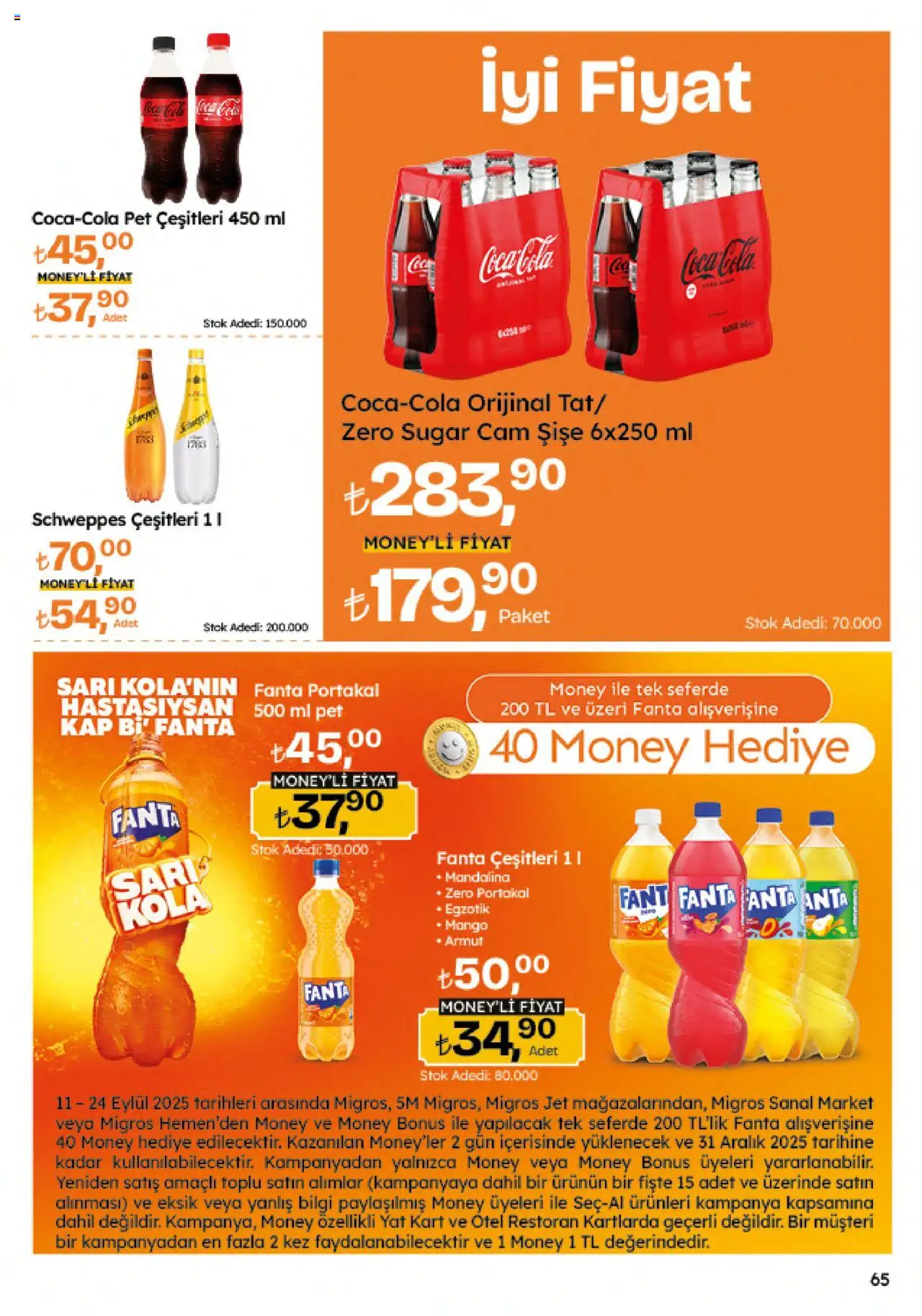 Migros Katalog - Migroskop - 11.09.2025 tarihinden itibaren geçerlidir | Sayfa: 65 | Ürünler: Mandalina, Mango, Armut, Fanta