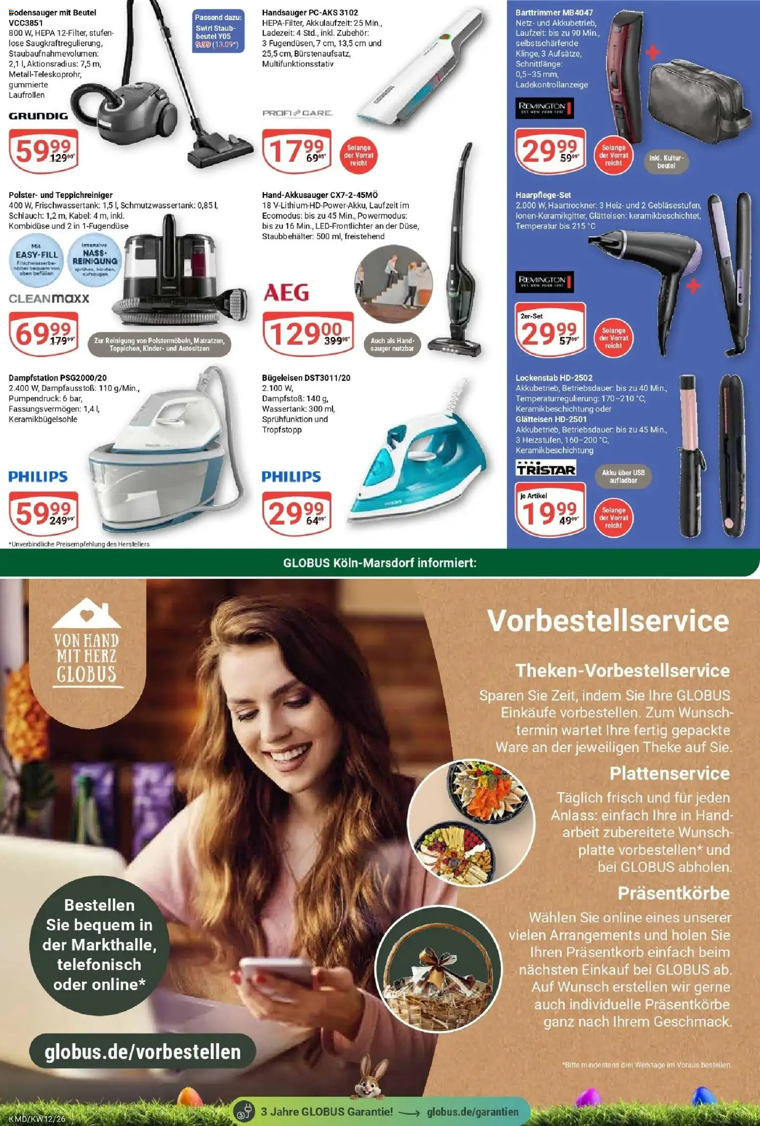 Globus prospekt Köln	 – gültig ab 16.03.2026 | Seite: 28 | Produkte: Philips, Bügeleisen, Lockenstab, Theke