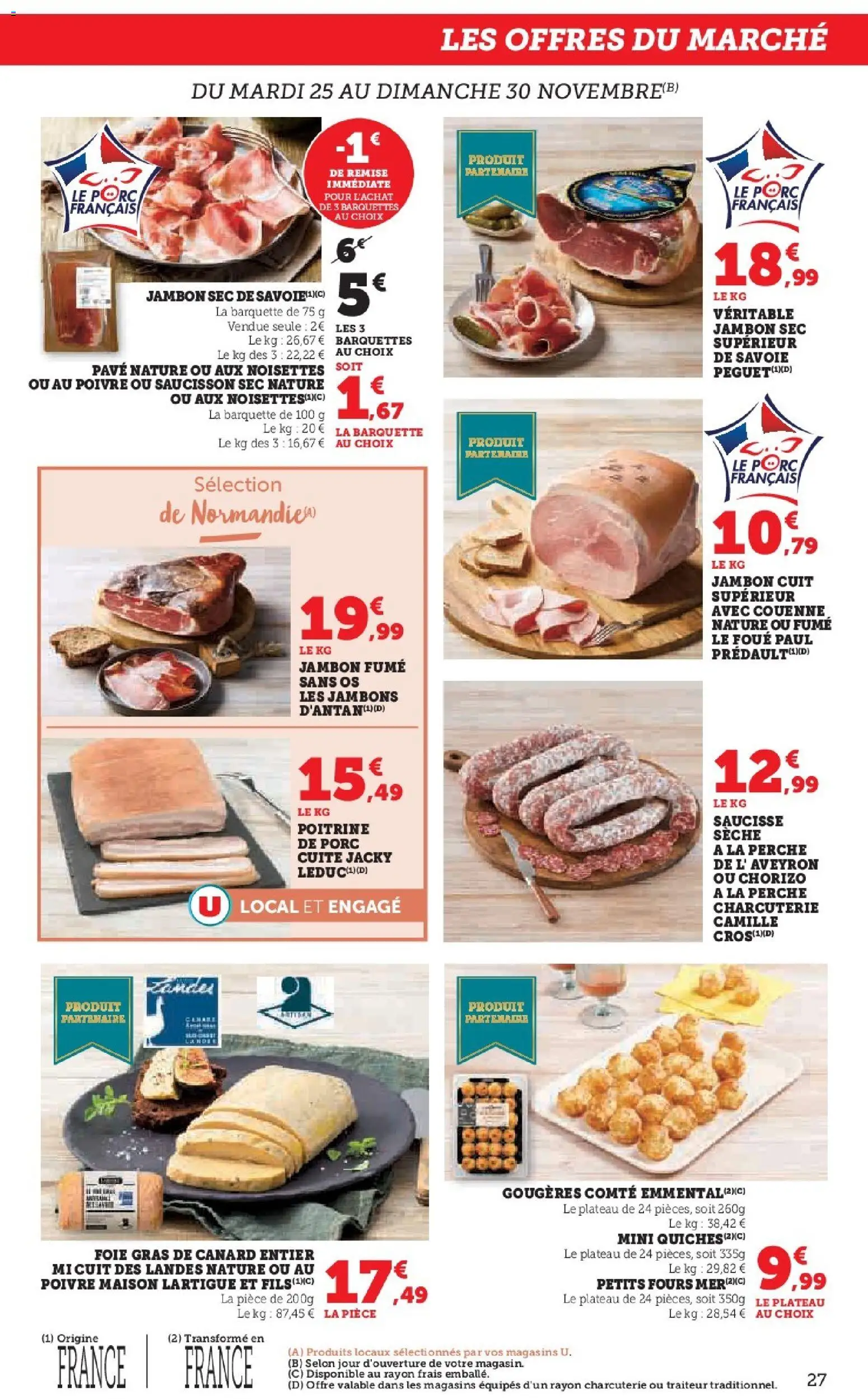 {H1} | Page: 27 | Produits: Chorizo, Saucisson, Plateau, Gras de canard entier