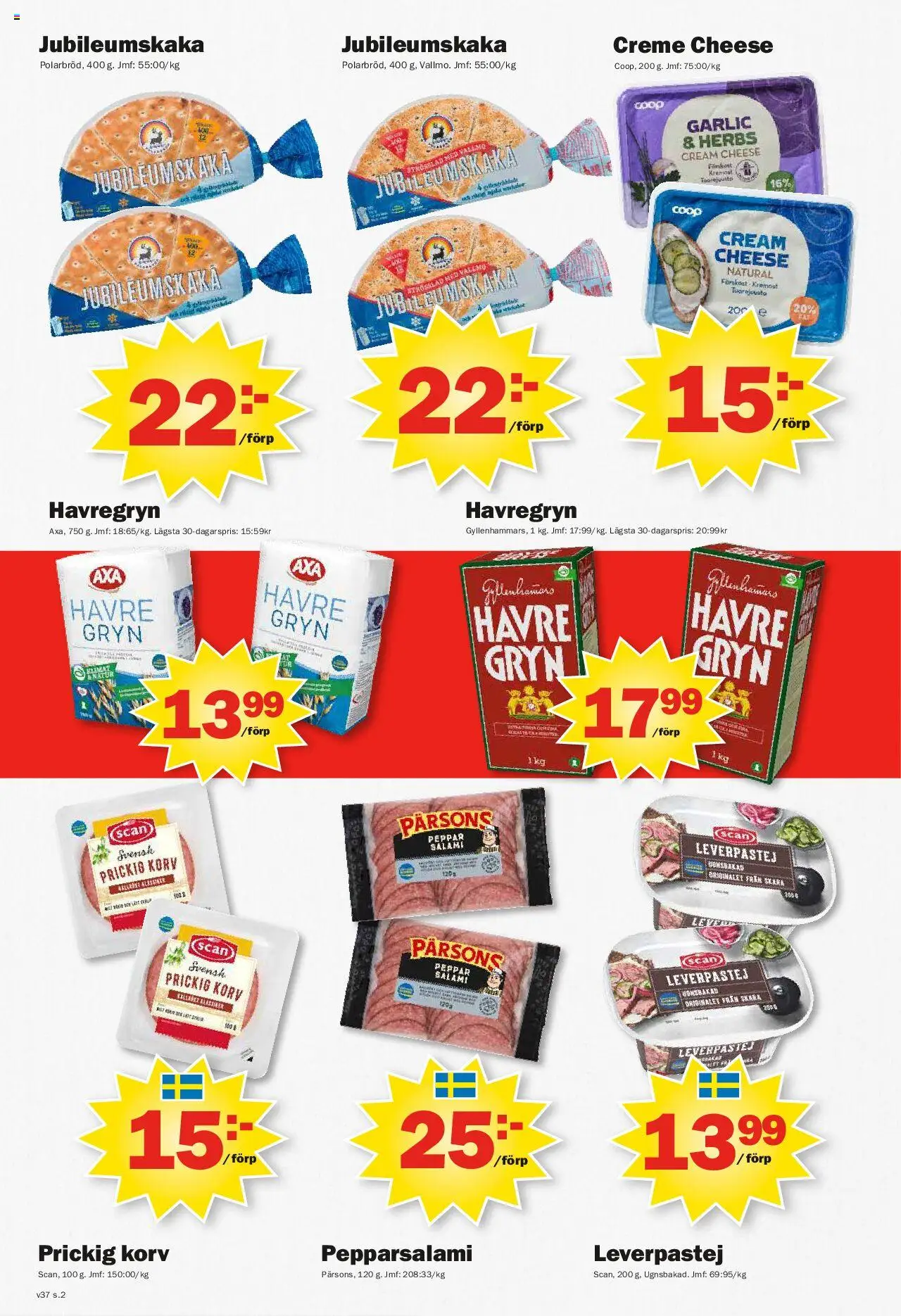 Pekås reklamblad aktuell från 08.09.2025 | Sida: 2 | Produkter: Leverpastej, Havregryn, Peppar, Salami
