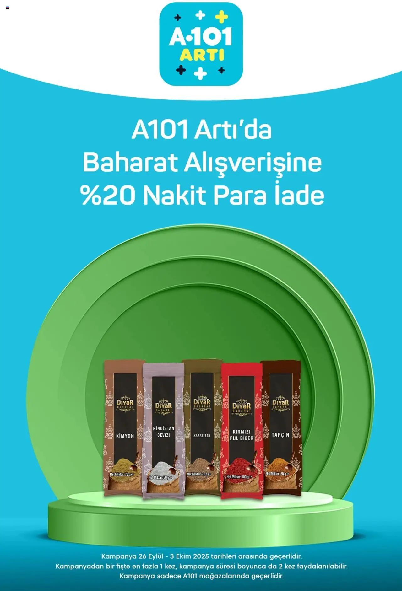 A101 Arti - 26.09.2025 tarihinden itibaren geçerlidir | Sayfa: 2 | Ürünler: Tarçın, Karabiber, Baharat, Biber