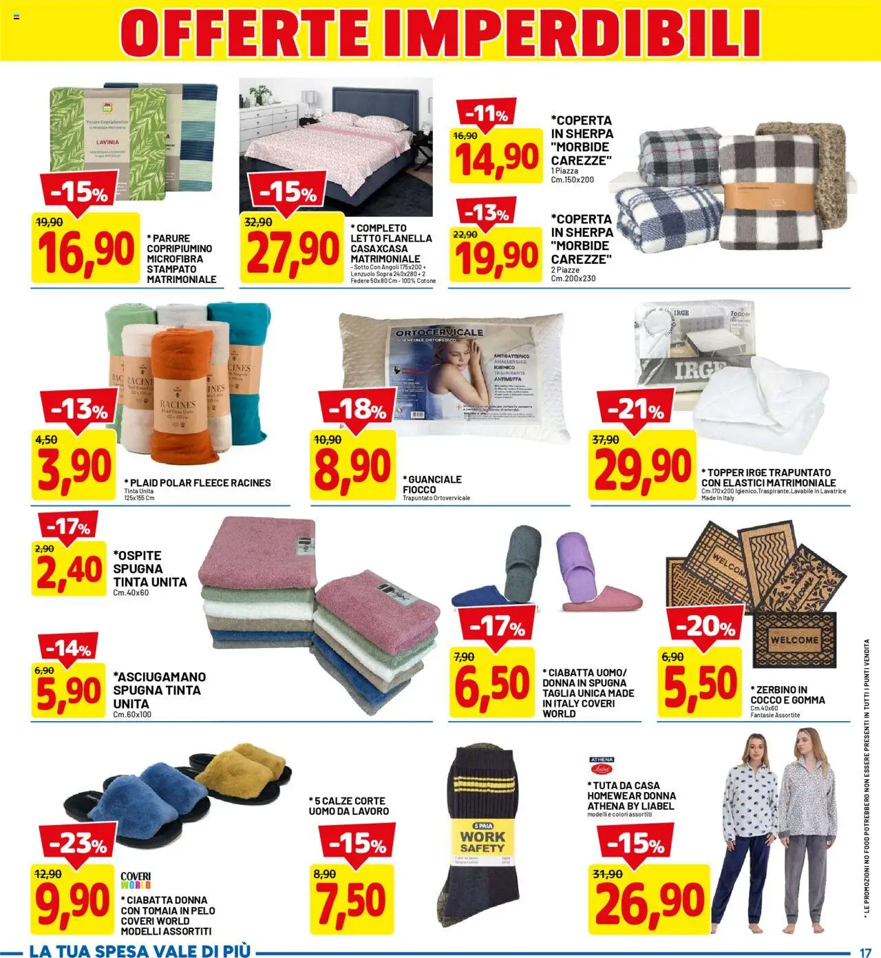 Volantino D Più del 13.10.2025 | Pagina: 17 | Prodotti: Spugna, Plaid, Letto, Zerbino