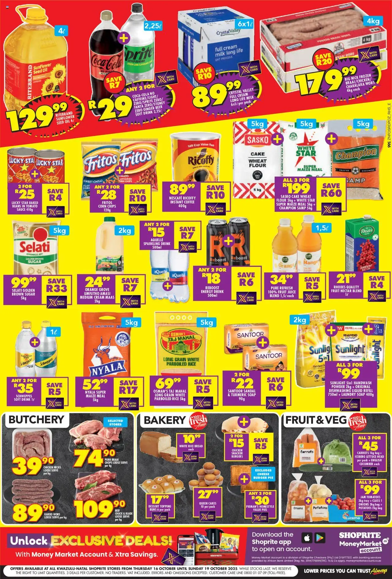 New Shoprite catalogue – valid from 16.10.2025 | Page: 2 | Products: Bakery, Buns, Maize meal, Tomatoes