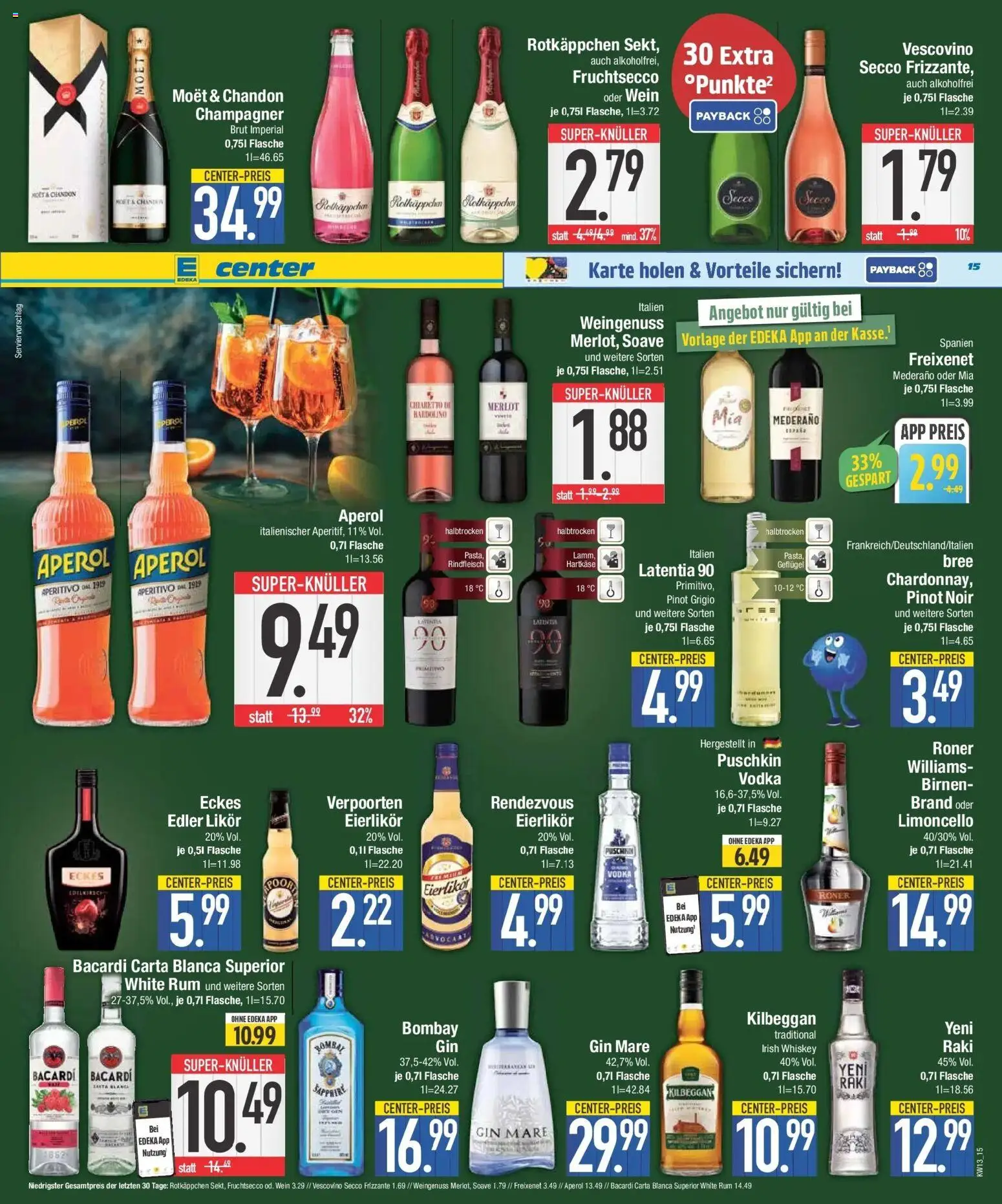 E center Prospekt München	 – gültig ab 23.03.2026 | Seite: 15 | Produkte: Freixenet, Pasta, Rindfleisch, Gin