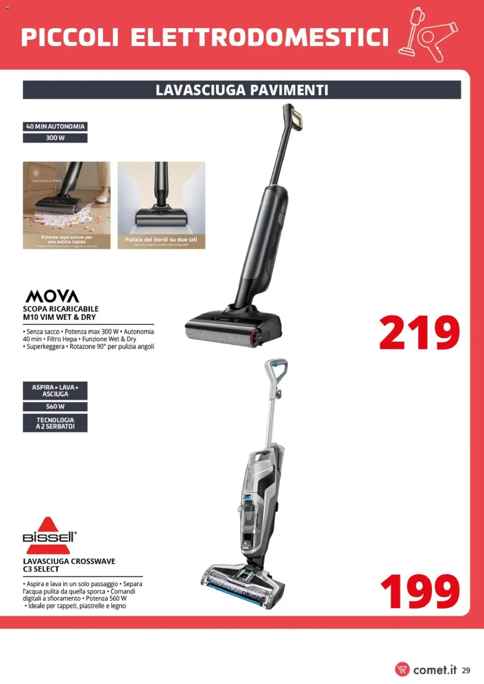 Volantino Comet del 20.03.2026 | Pagina: 29 | Prodotti: Lavasciuga, Tè, Piastrelle, Scopa