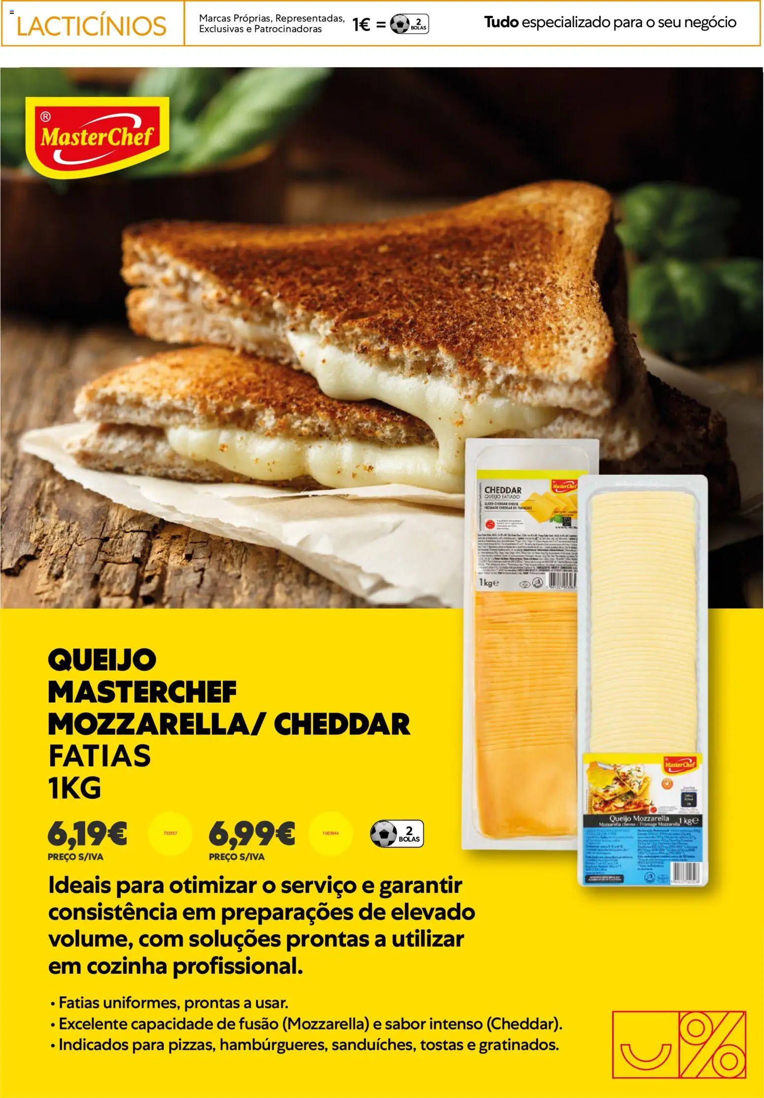 Recheio Horeca │ válido de 07.04.2026 | Página: 19 | Produtos: Tostas, Queijo, Cheddar