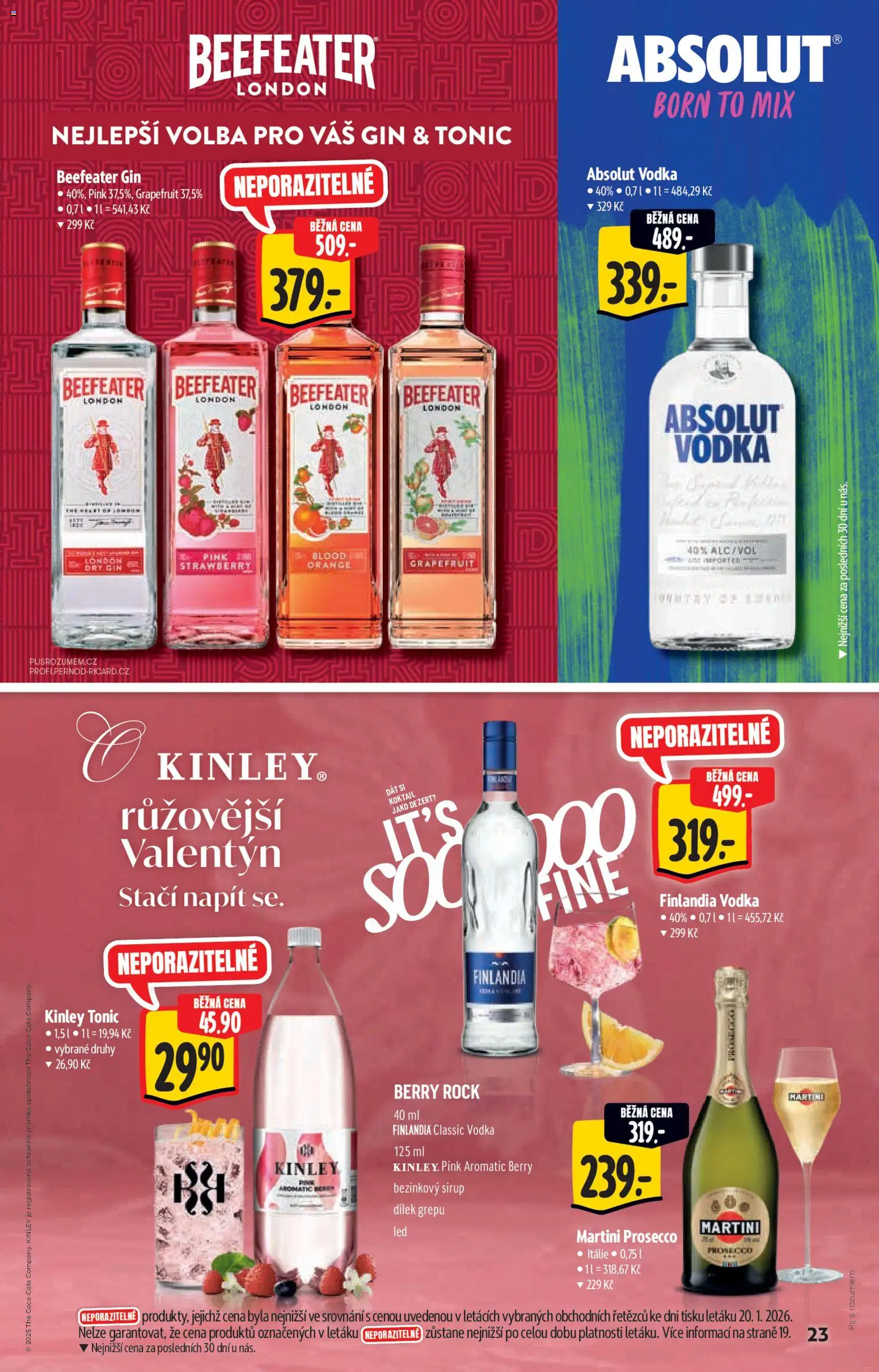 Albert katalog - Hypermarket - Brand od 28.01.2026 | Strana: 23 | Produkty: Prosecco, Tonic, Dry gin, Absolut vodka