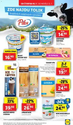 Lidl leták od 10.07.2025 | Strana: 13 | Produkty: Tavený sýr, Gouda, Plátkový sýr, Zakysaná smetana