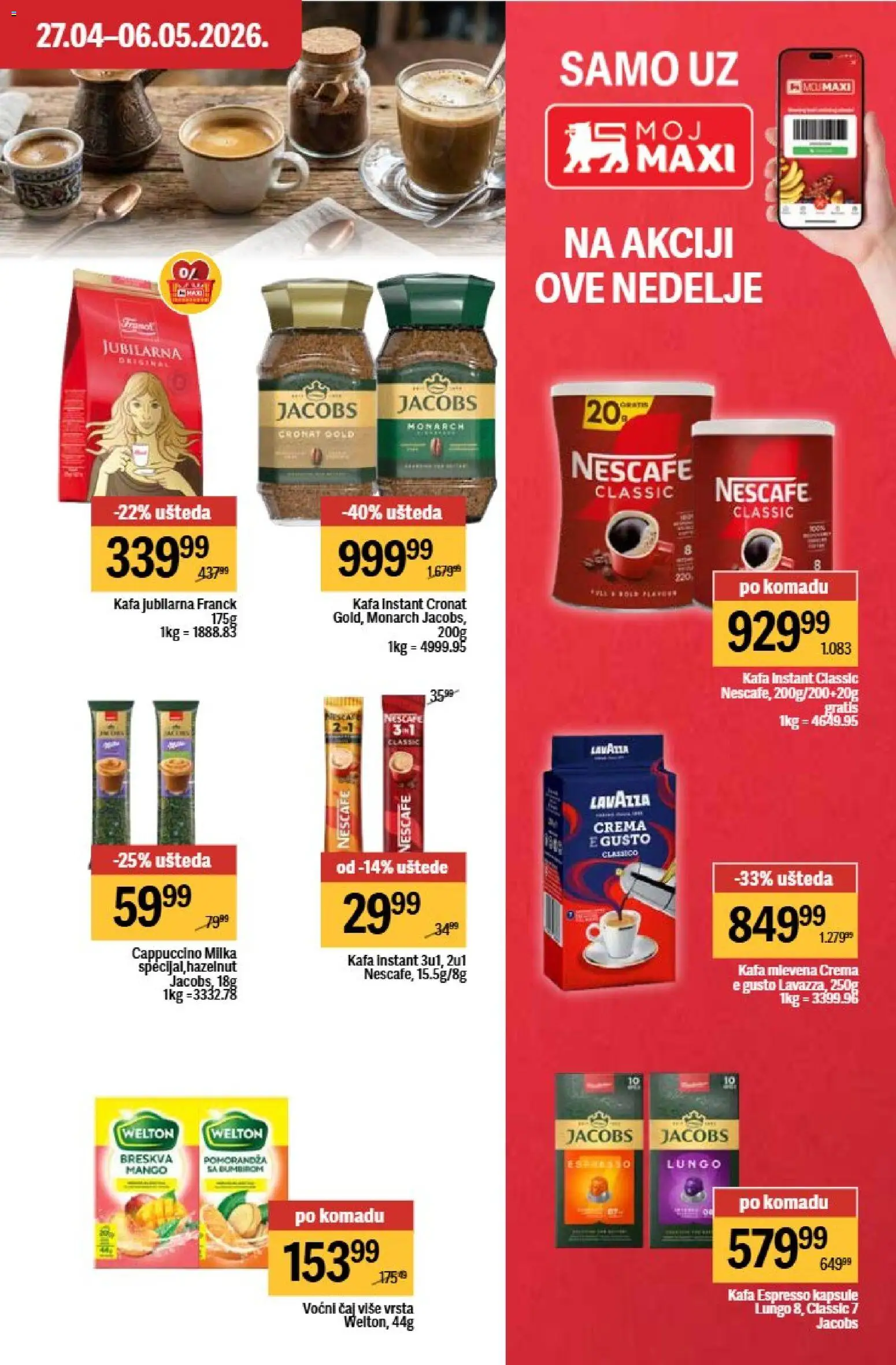Maxi katalog - važi od 27.04.2026 | Strana: 29 | Proizvode: Milka, Mango, Lavazza, Čaj