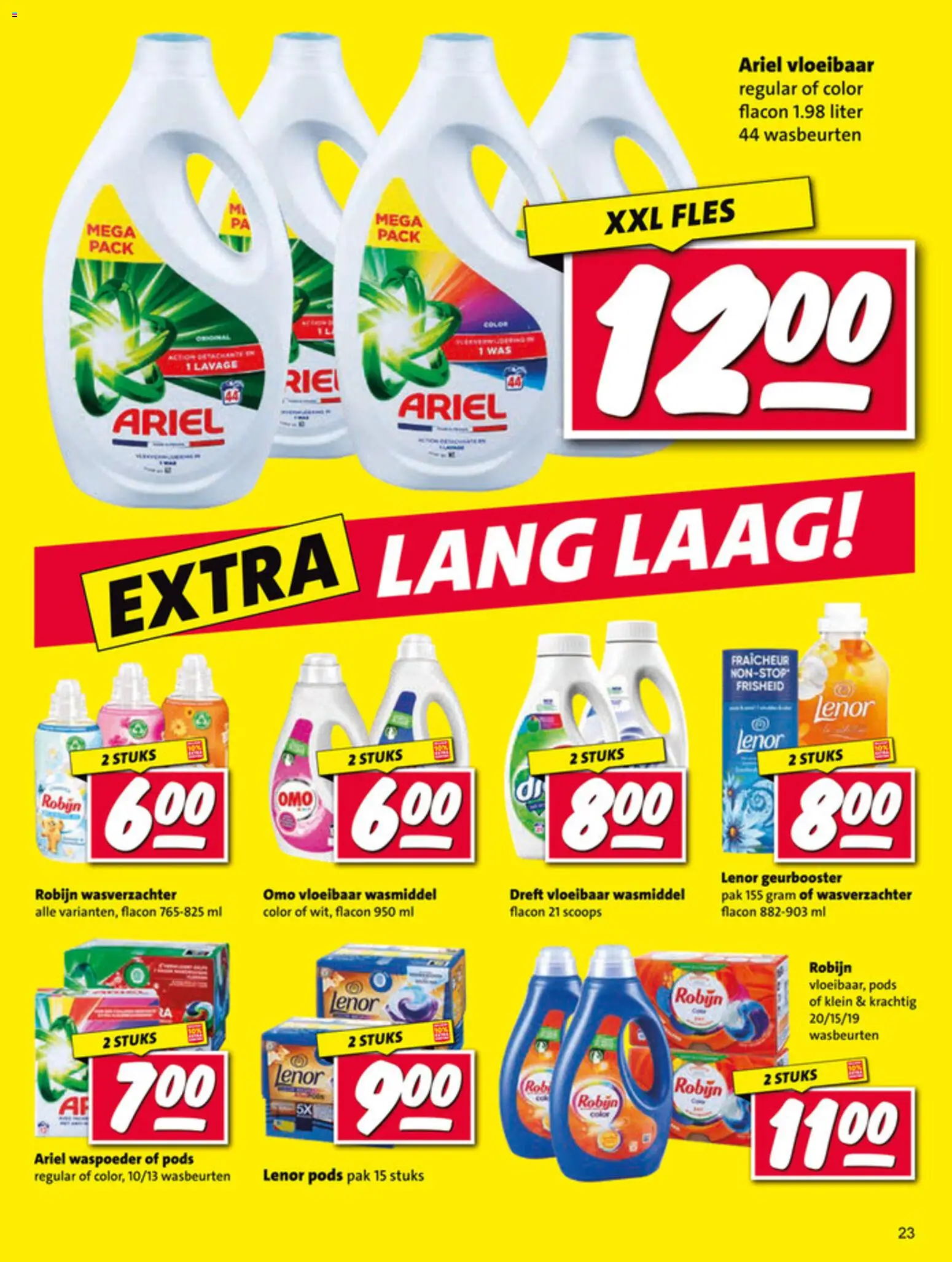 {H1} | Pagina: 23 | Producten: Wasmiddel, Wasverzachter, Fles, Was