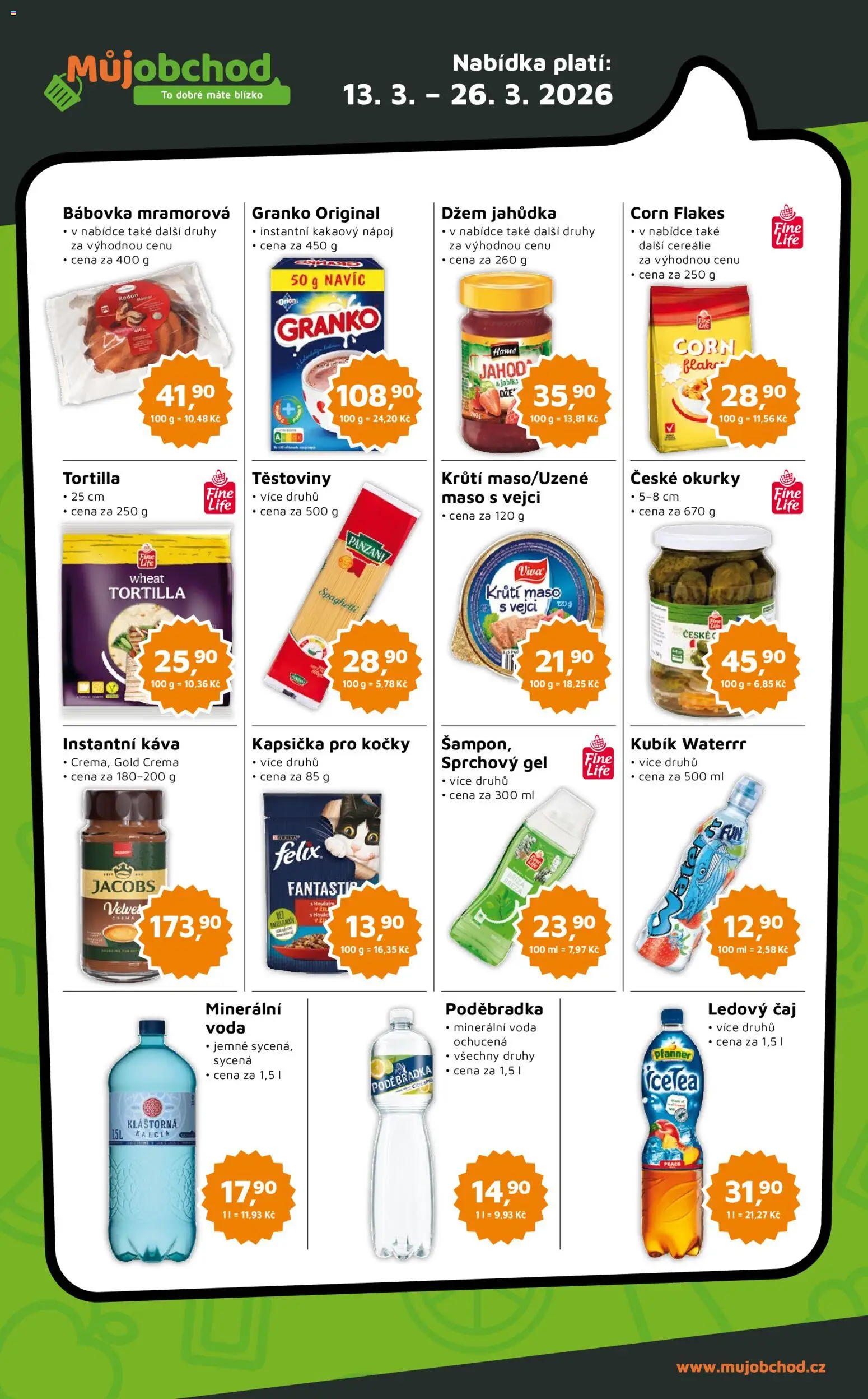 Můj obchod leták - Brand od 13.03.2026 | Strana: 3 | Produkty: Sprchový gel, Těstoviny, Granko, Ledový čaj