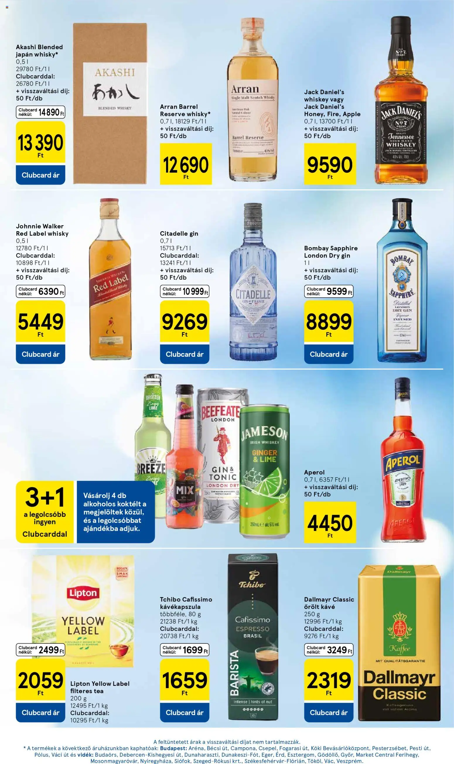 Tesco akciós ujság - amely érvényes a következő dátumtól: 27.12.2025 | Oldal: 23 | Termékek: Tonic, Whiskey, Cafissimo, Whisky