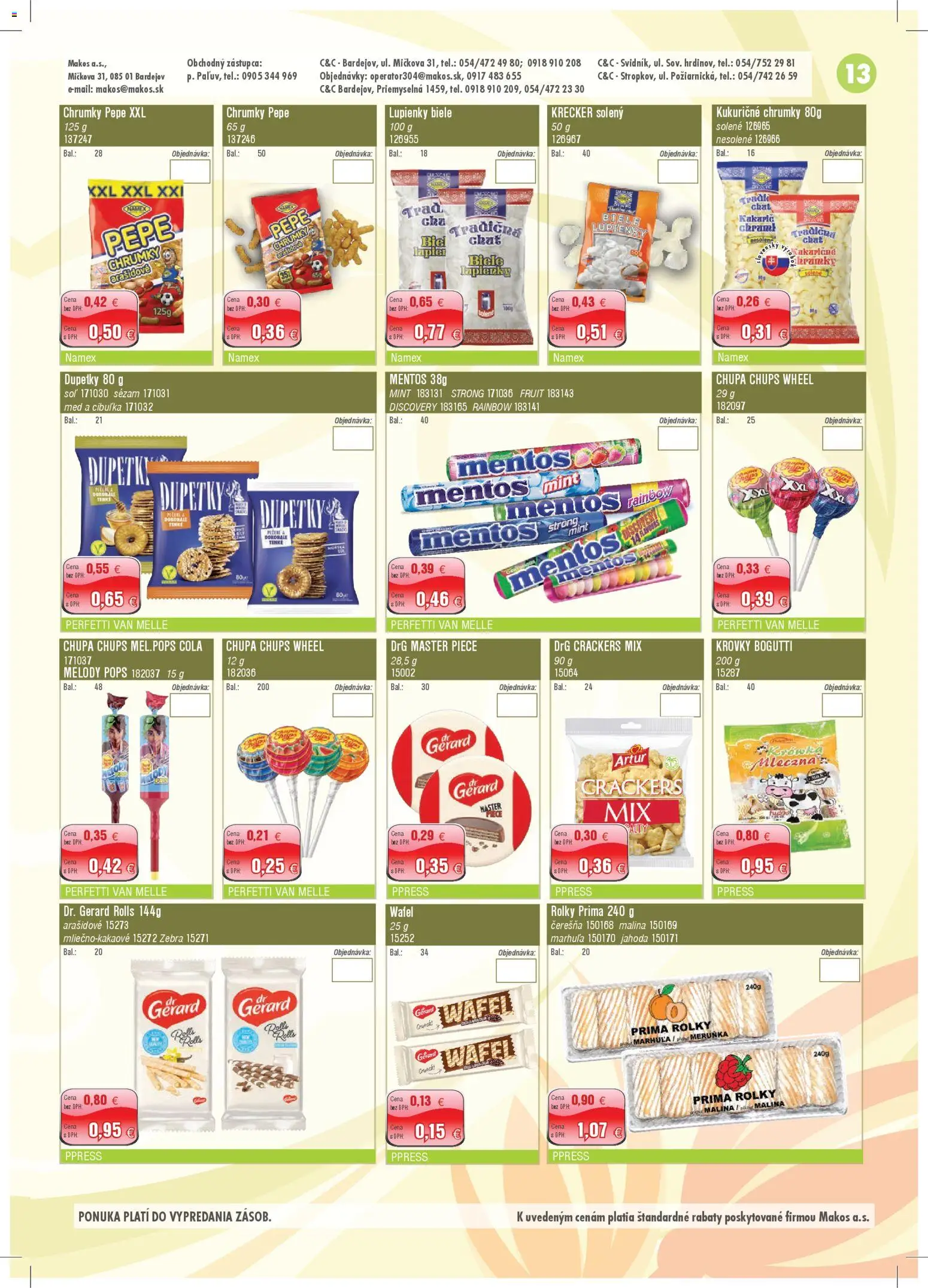 Nové Makos akcie – leták je platný od 03.11.2025 | Strana: 13 | Produkty: Soľ, Med, Cola