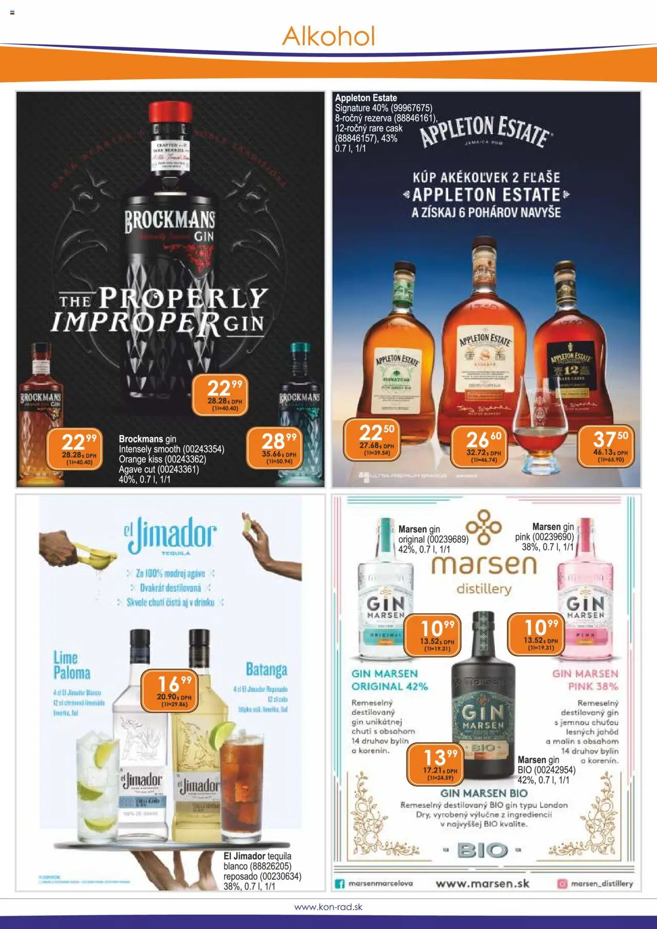 KON - RAD leták │ platný od 01.08.2025 | Strana: 5 | Produkty: Gin, Alkohol, Tequila