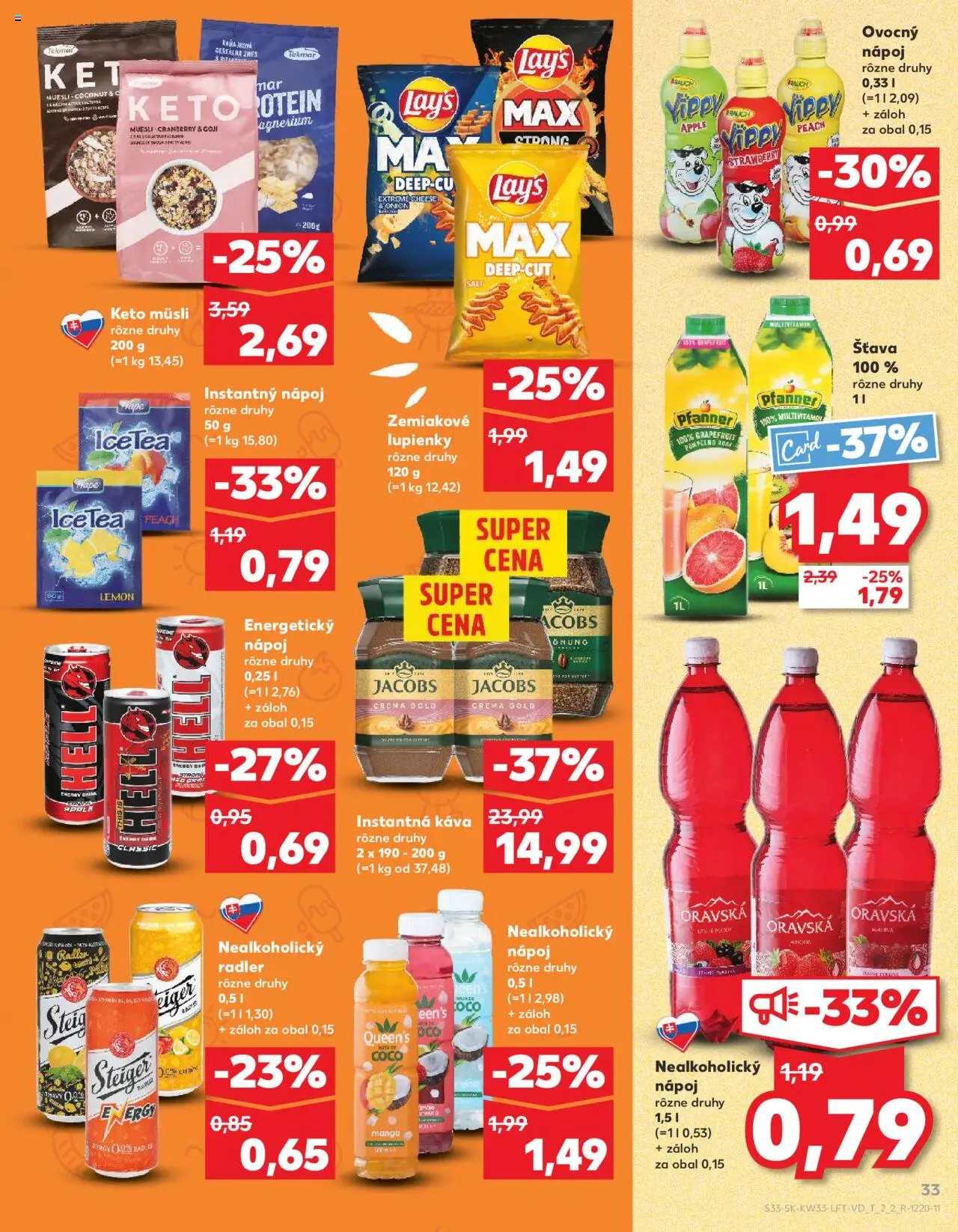 Kaufland SK akciós ujság - amely érvényes a következő dátumtól: 14.08.2025 | Oldal: 33 | Termékek: Radler, Multivitamin, Grapefruit, Mangó