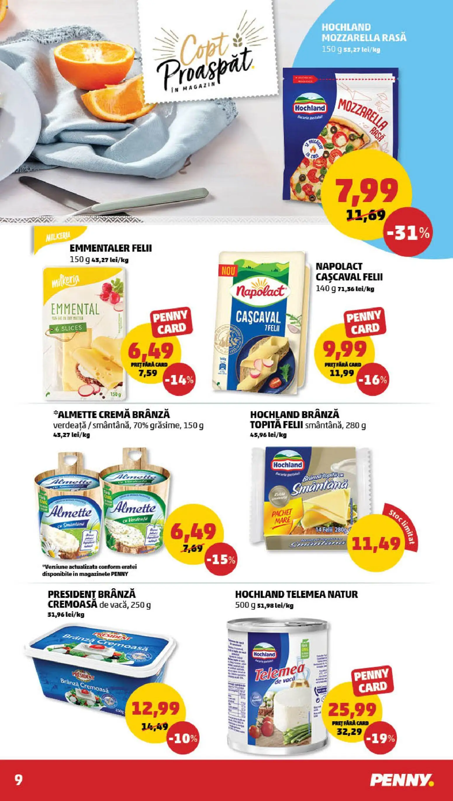 Noul catalog PENNY – valabil de la 21.01.2026 | Pagină: 9 | Produse: Cașcaval, Cremă, Smântână, Verdeață