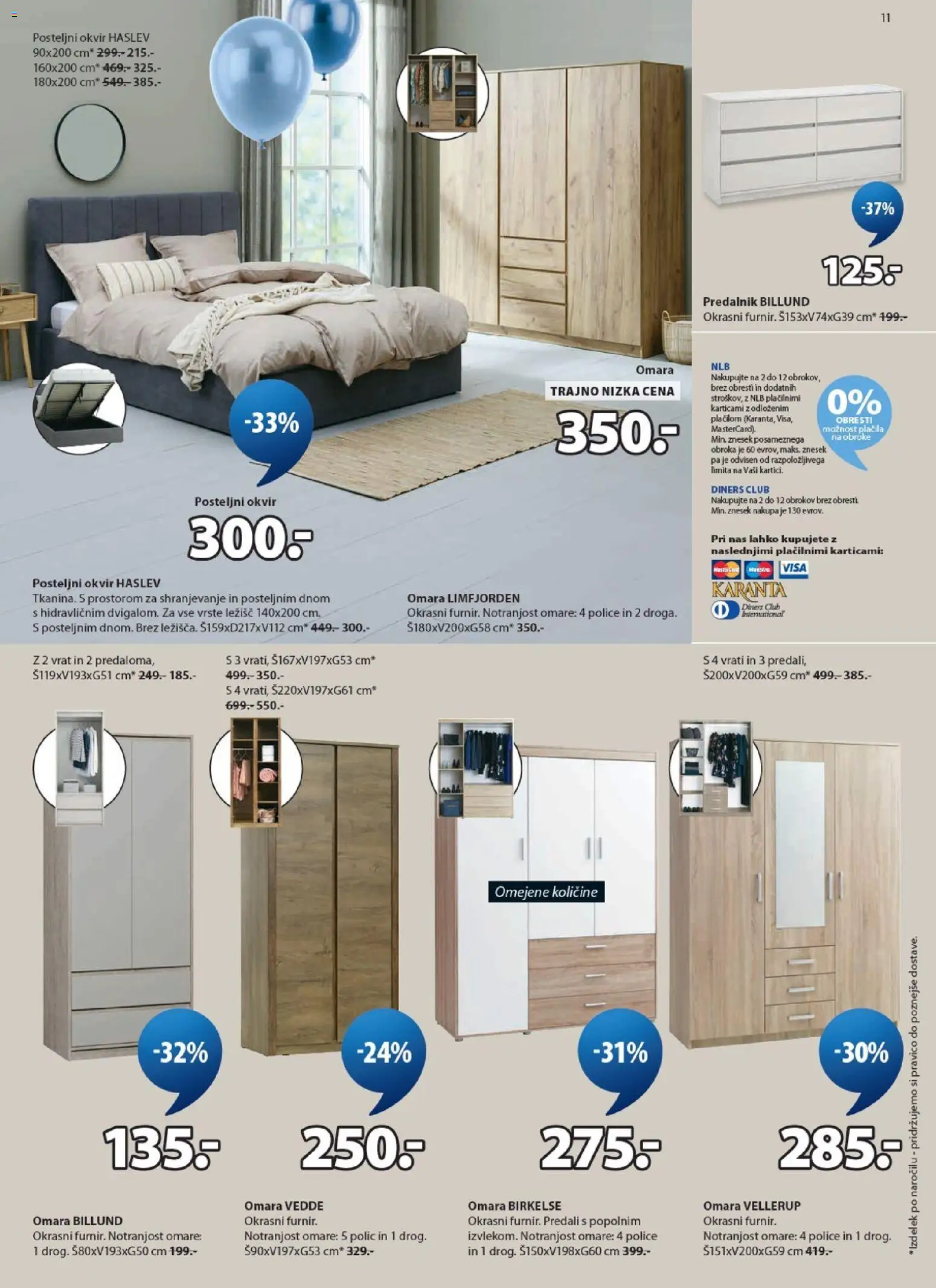 Novi JYSK katalog ponudbe – veljaven od 08.04.2026 | Stran: 11 | Izdelki: Okvir, Predalnik, Posteljni okvir, Omara