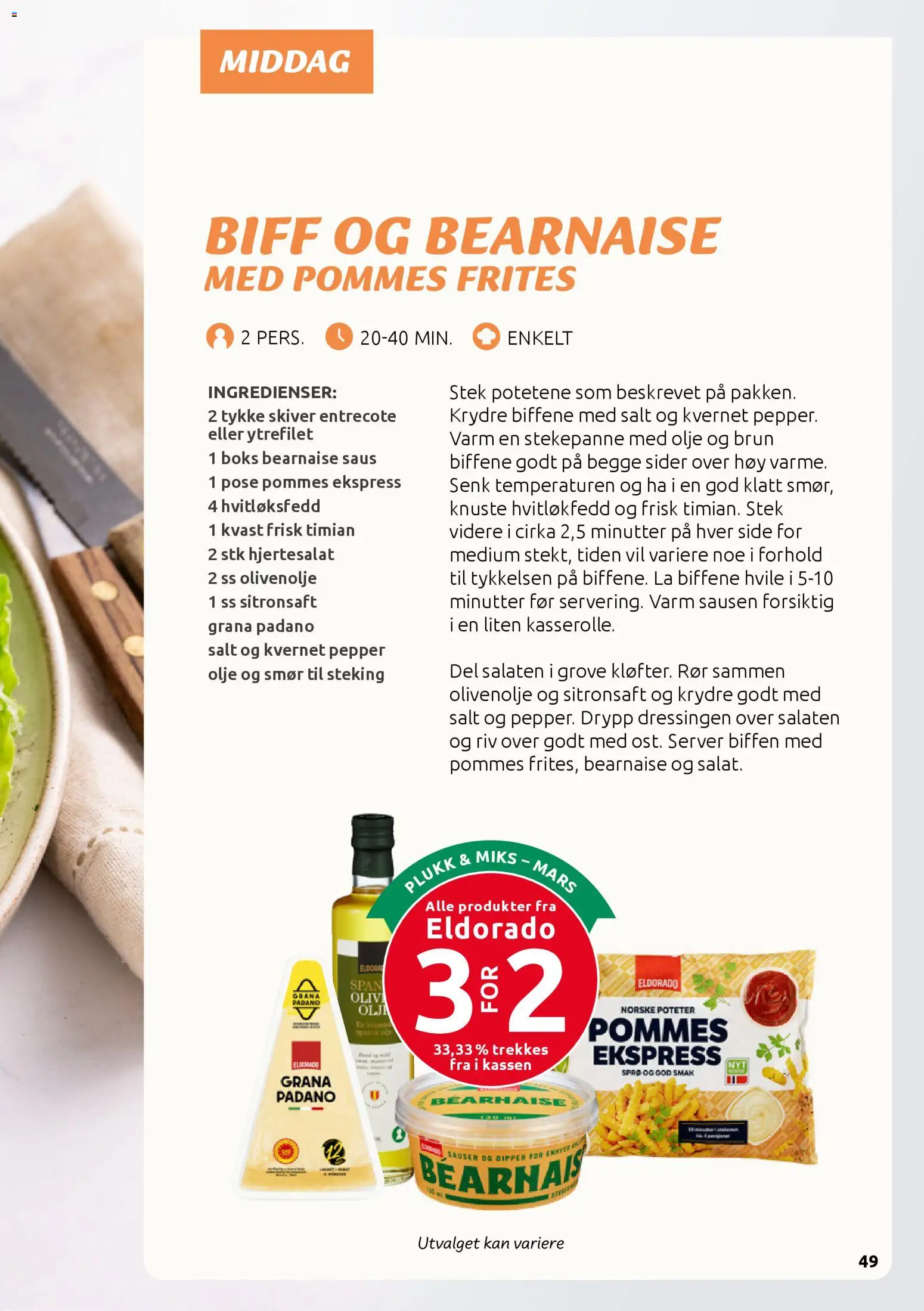 {H1} | Side: 49 | Produkter: Biff, Смородина, Pommes frites, Boks