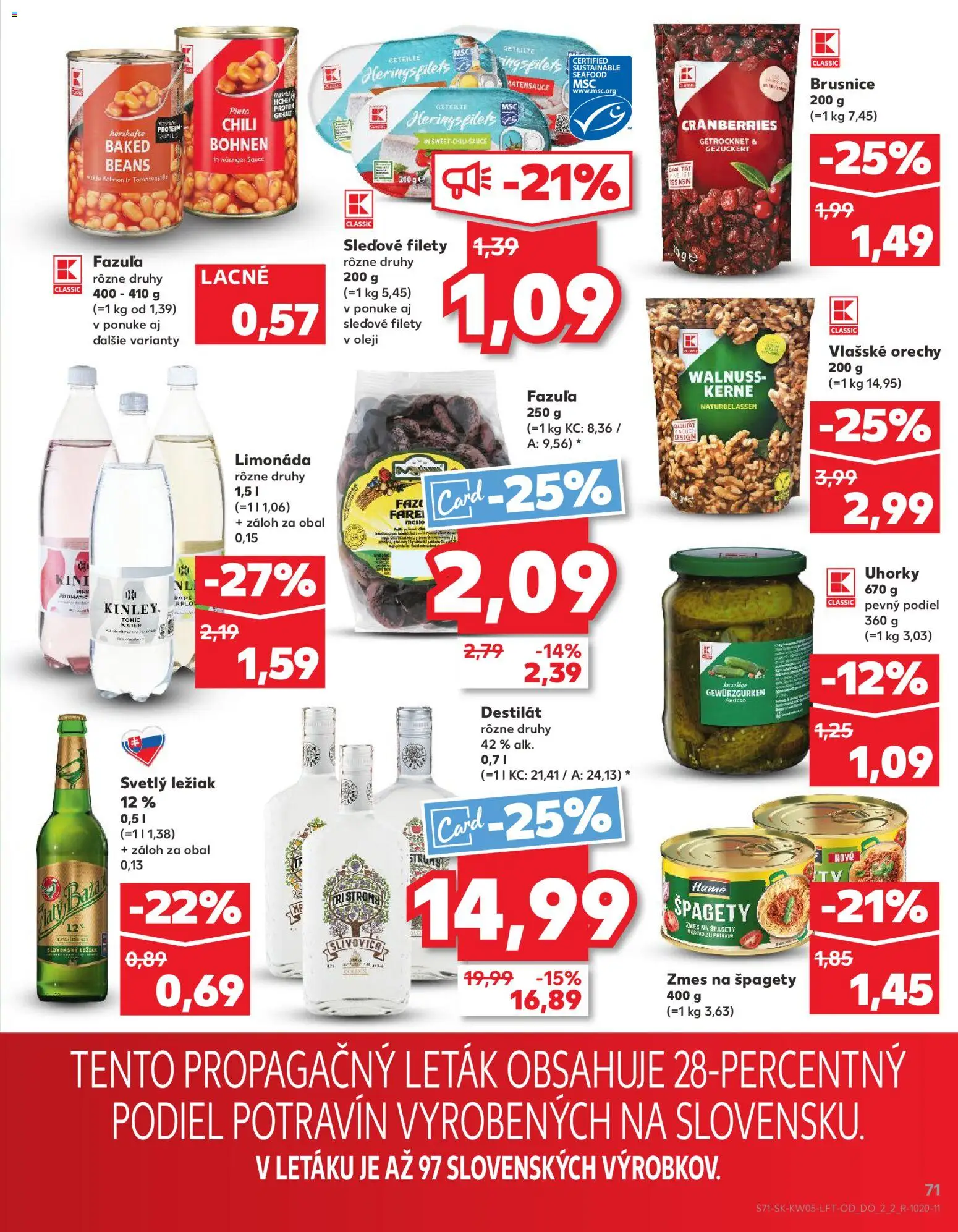 Nové Kaufland akcie – leták je platný od 29.01.2026 | Strana: 71 | Produkty: Fazuľa, Zlatý Bažant, Orechy, Vlašské orechy