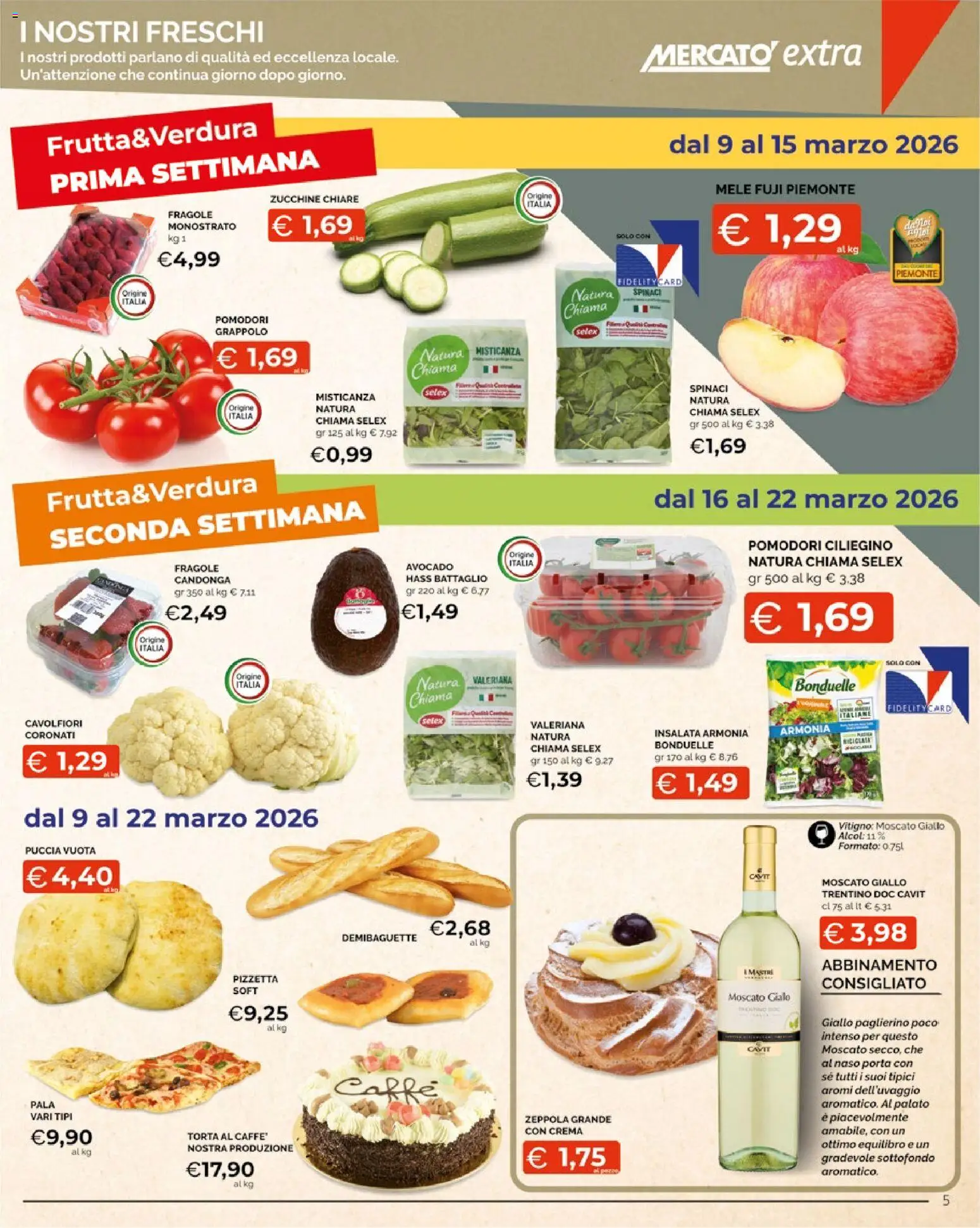 Volantino Mercatò del 09.03.2026 | Pagina: 5 | Prodotti: Crema, Fragole, Spinaci, Torta