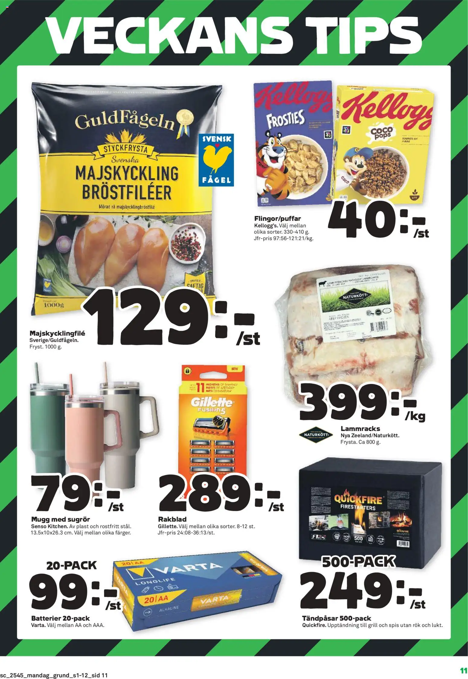 Stora Coop reklamblad aktuell från 03.11.2025 | Sida: 11 | Produkter: Batterier, Grill, Rakblad, Spis
