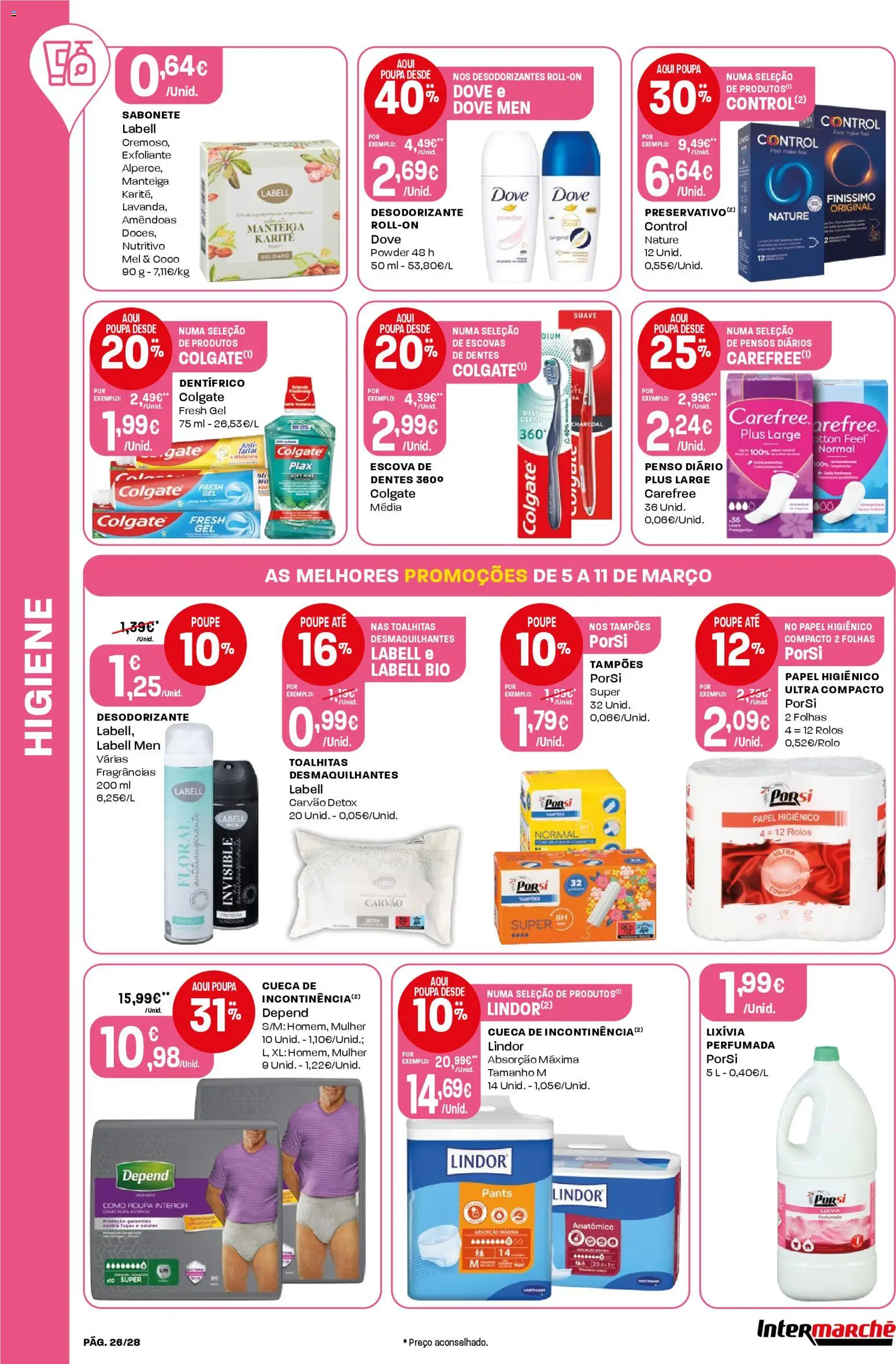 Intermarché Folheto Contact │ válido de 05.03.2026 | Página: 26 | Produtos: Amêndoas, Antitranspirante, Sabonete, Mel