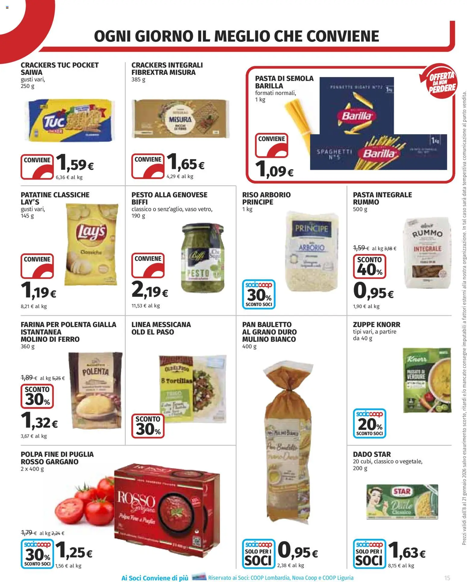 Volantino COOP del 08.01.2026 | Pagina: 15 | Prodotti: Riso, Patatine, Pasta, Pennette