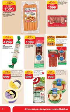 Auchan Akciós újság - amely érvényes a következő dátumtól: 12.02.2026 | Oldal: 8 | Termékek: Rákóczi szalámi, Bacon, Gyulai kolbász, Kacsazsir