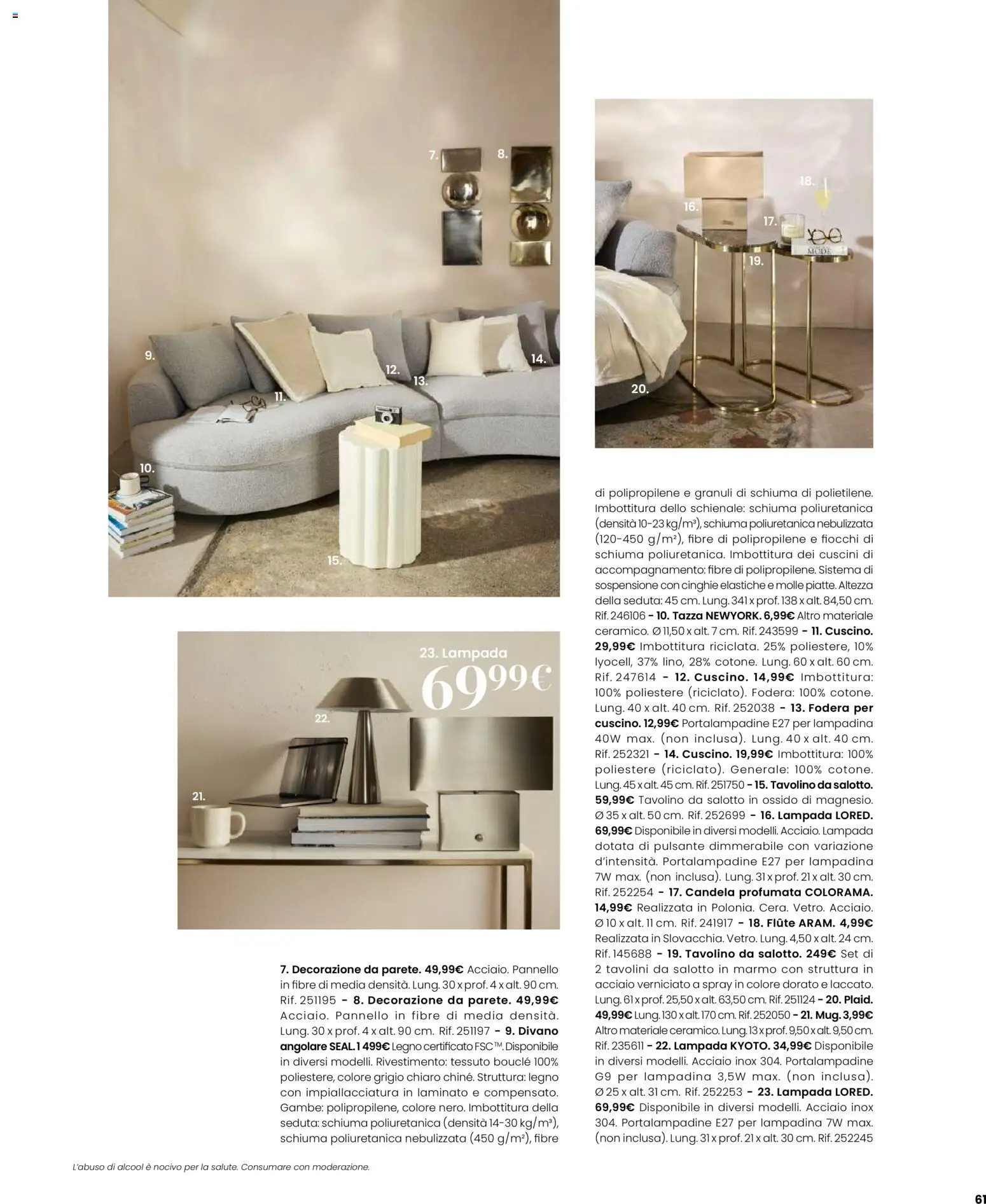 Volantino Maisons du Monde del 12.02.2026 | Pagina: 61 | Prodotti: Tavolino, Divano, Candela, Lampada